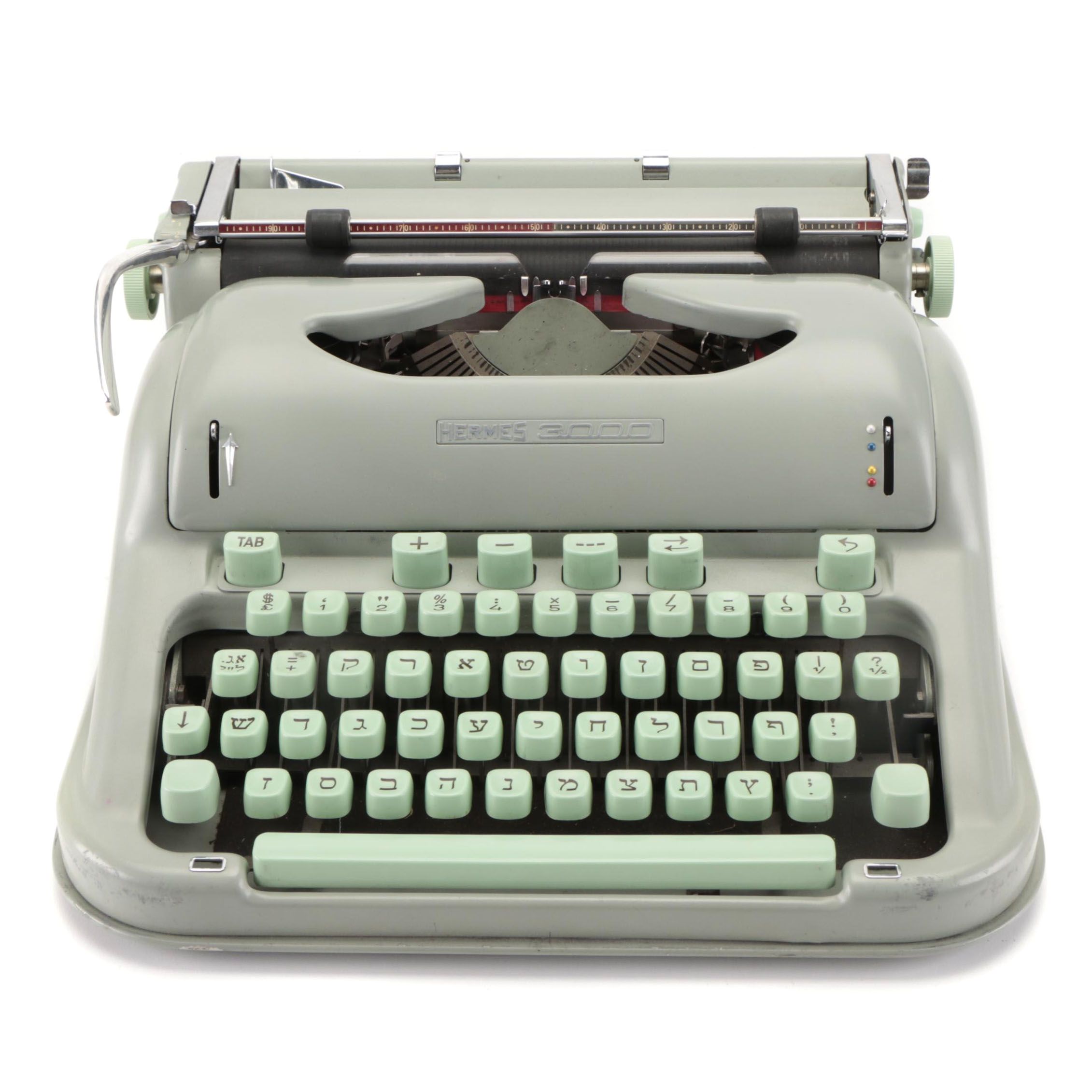 Paillard "Hermes 3000" Typewriter With Keys In Hebrew