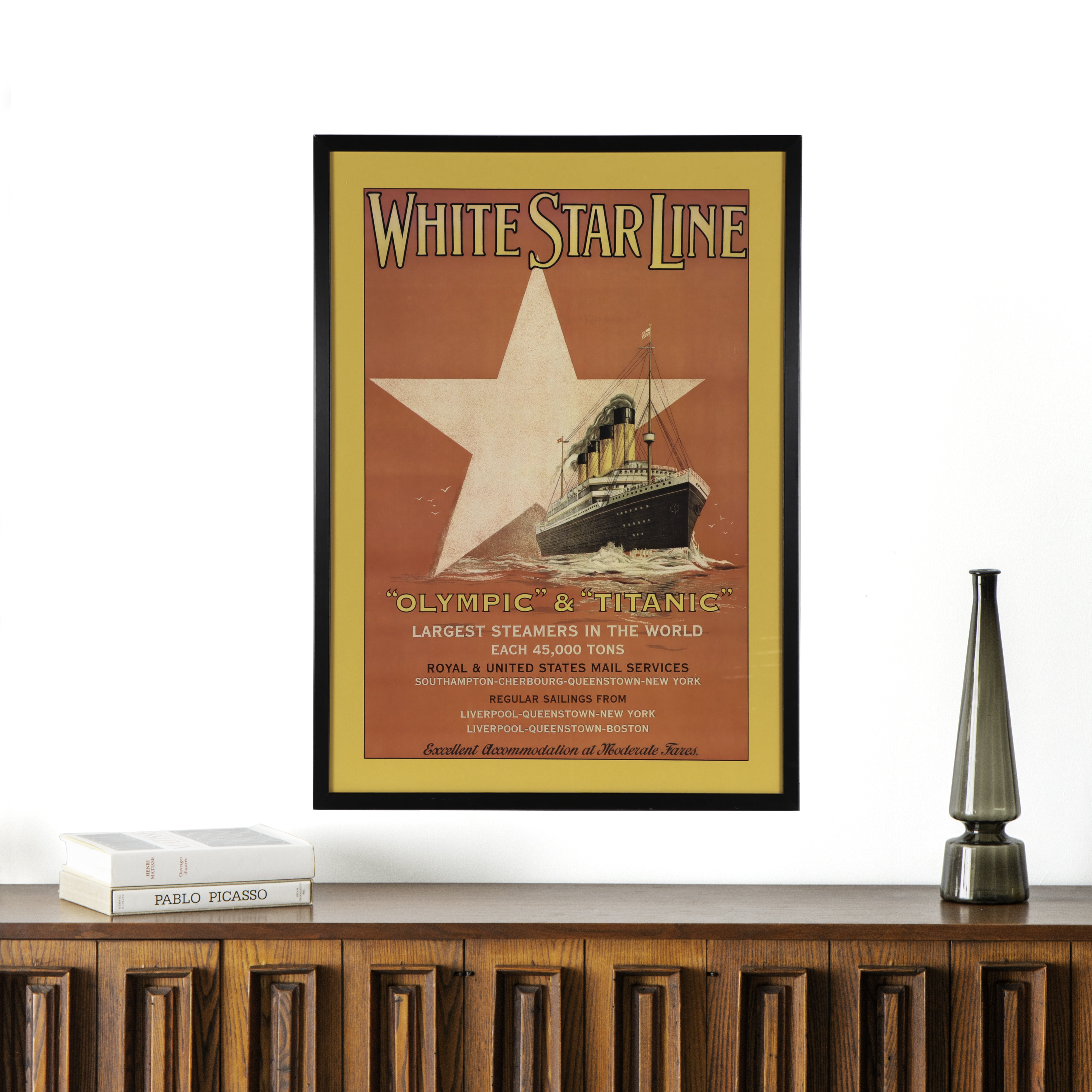 Offset Lithograph Poster Featuring Titanic "White Star Line"