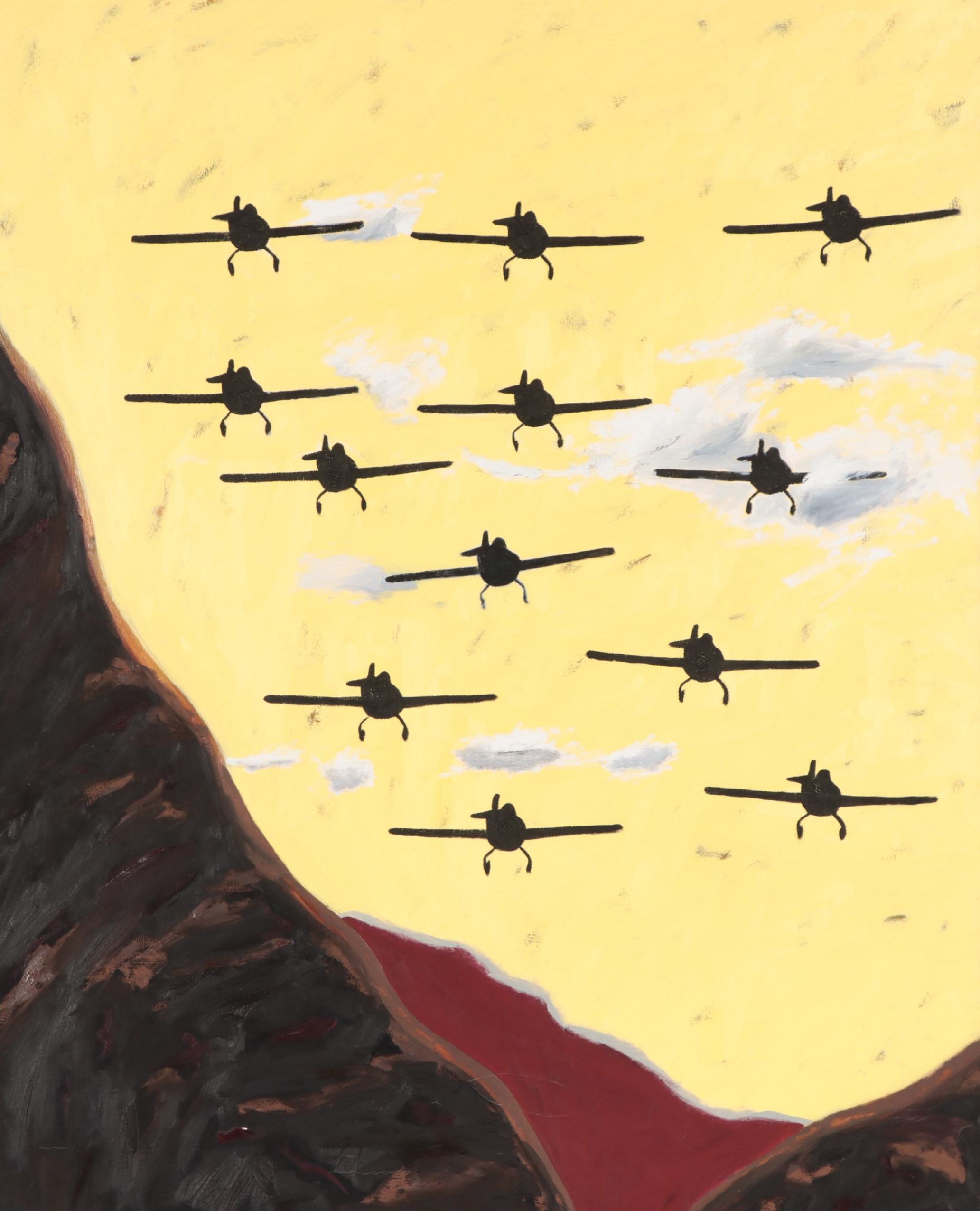 Kingsley Parker Oil Painting "Patrol," 1984