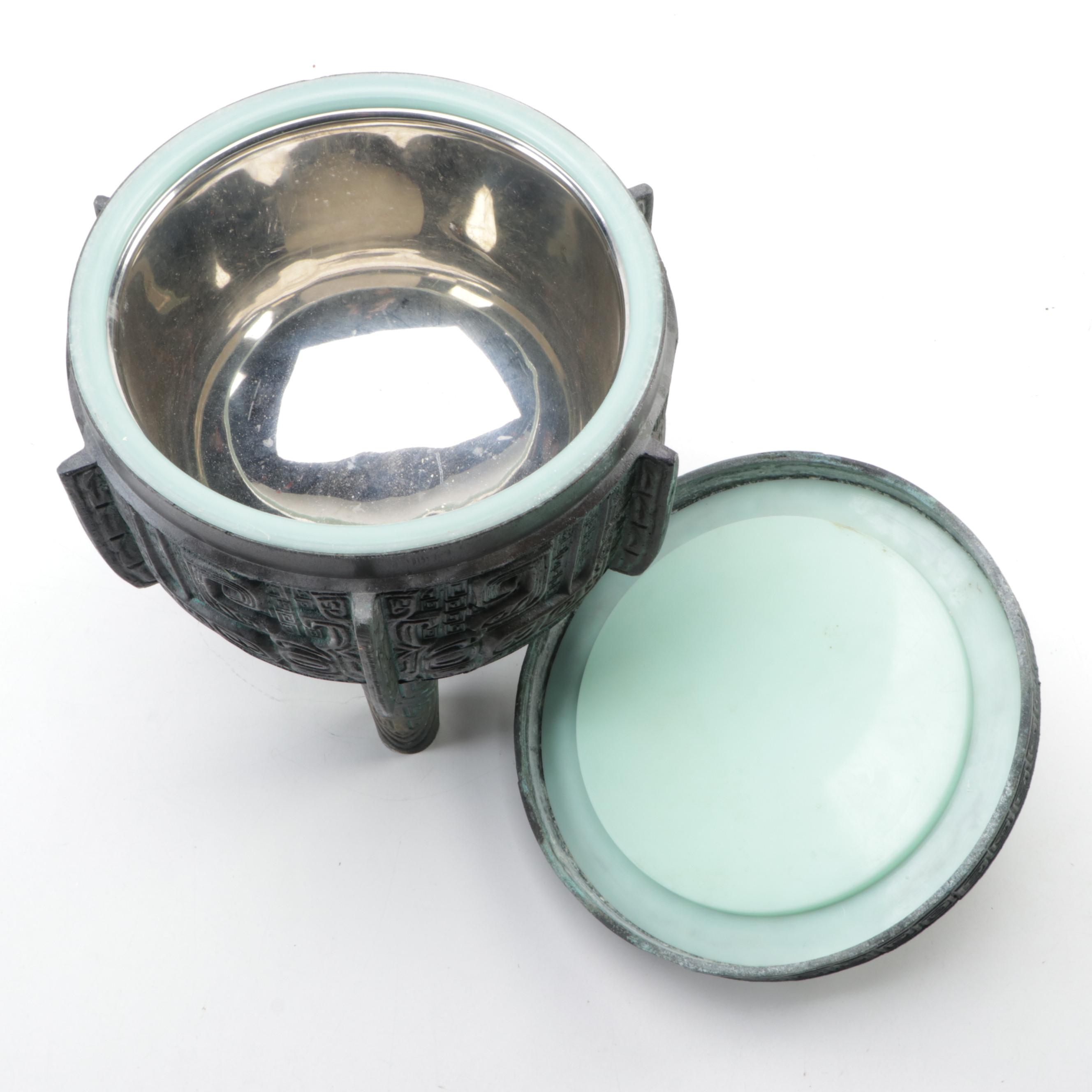 James Mont Style Chinese Shang Dynasty Style Ice Bucket, Mid-20th Century