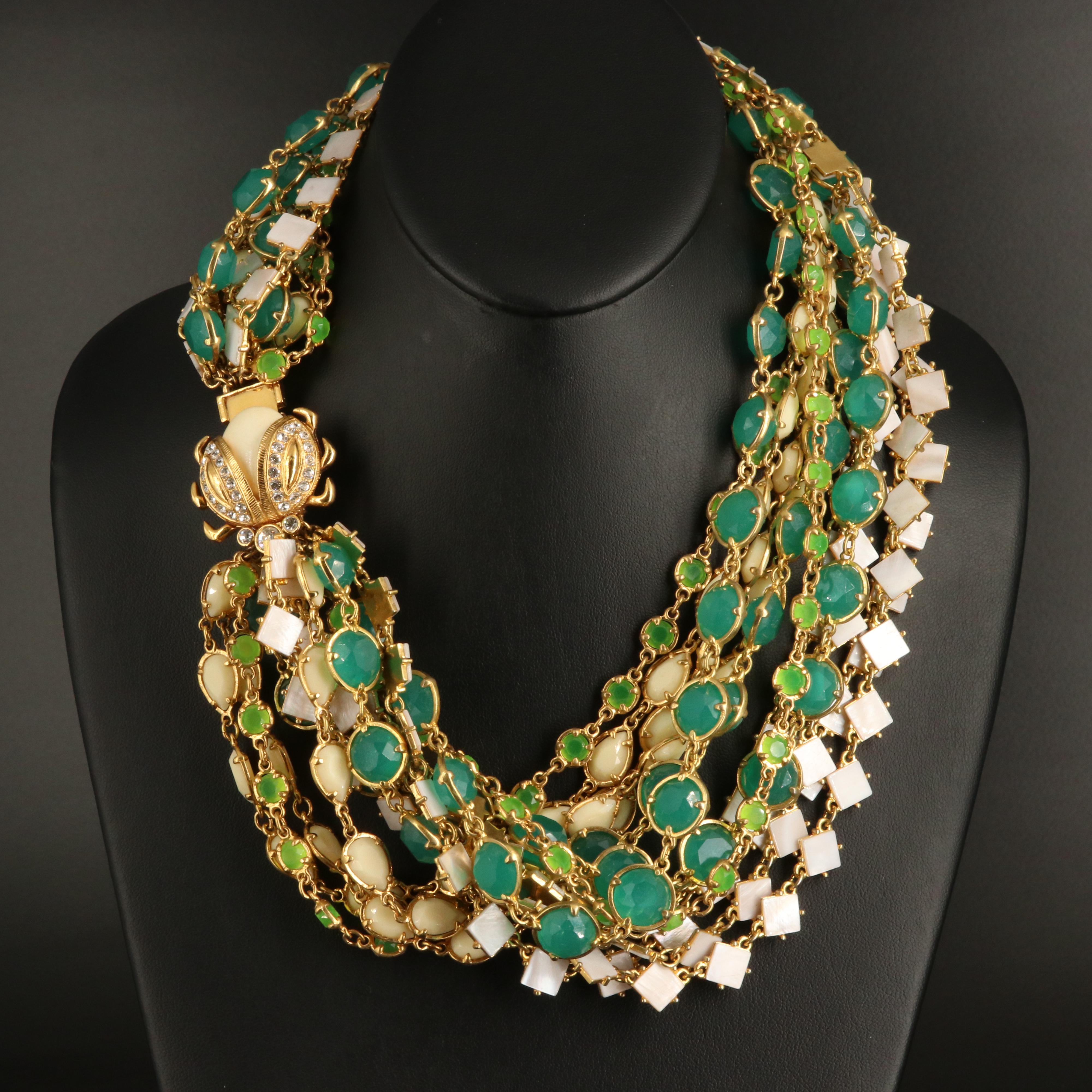 Kate Spade Multi-Strand Necklace with Beetle Clasp