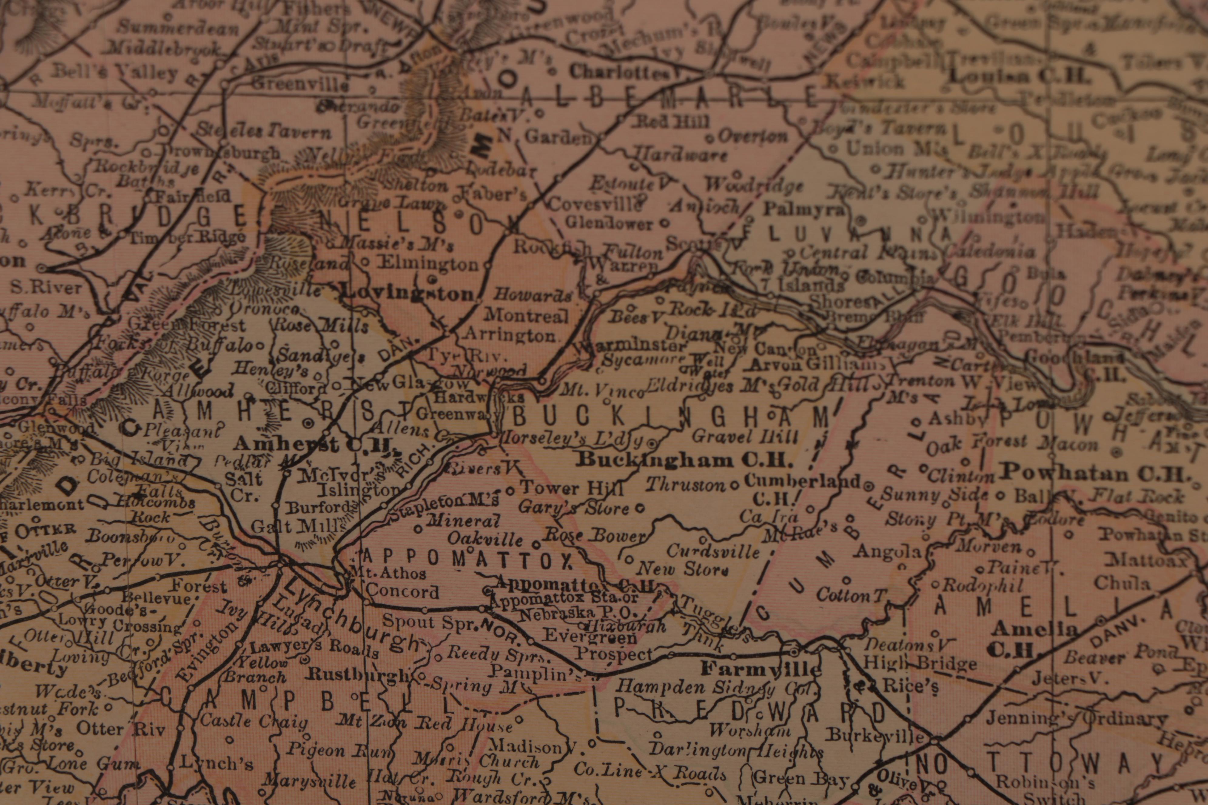 Rand, McNally & Co. Wax Engraving "Map of Virginia," Late 19th Century