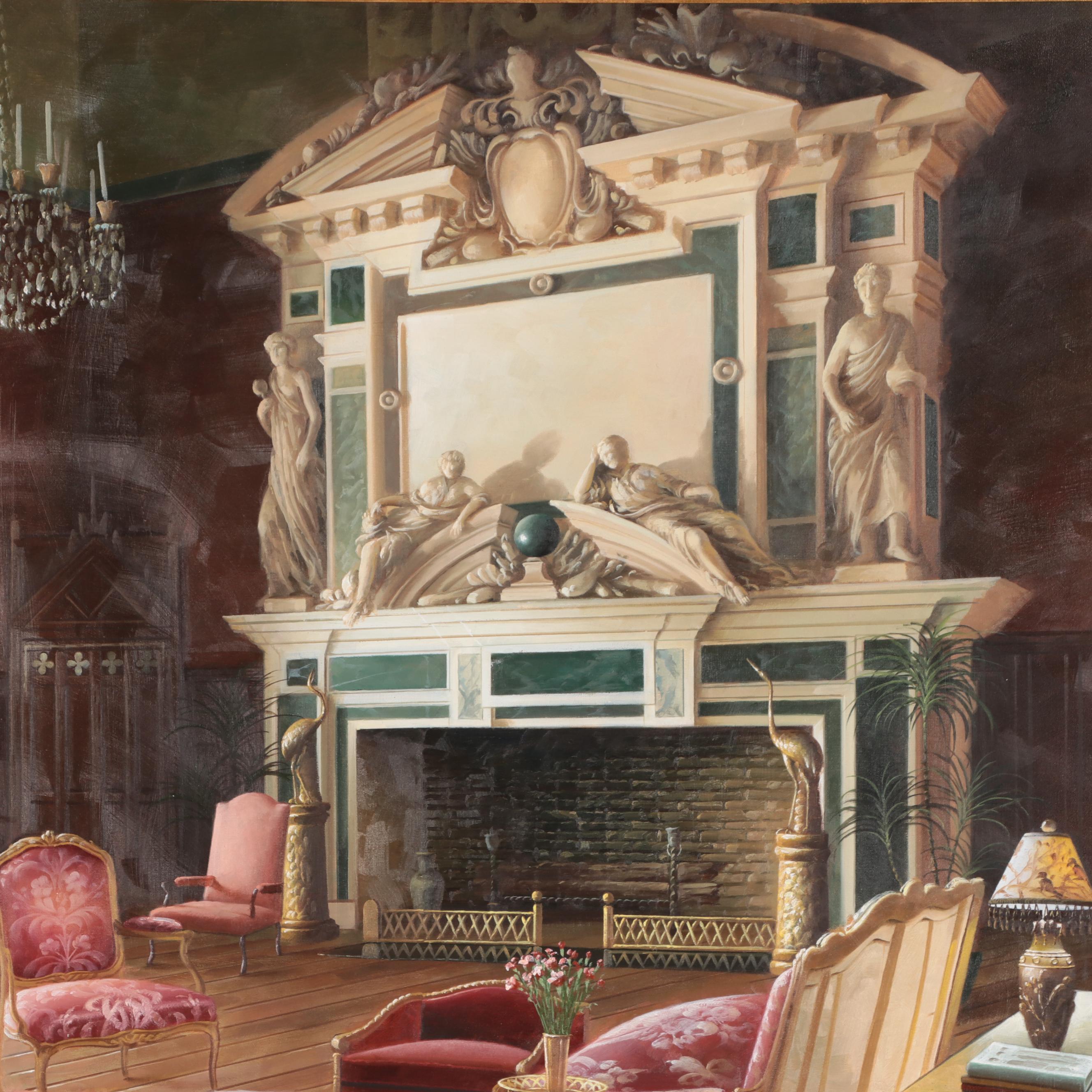 Large-Scale Oil Painting of Interior Scene