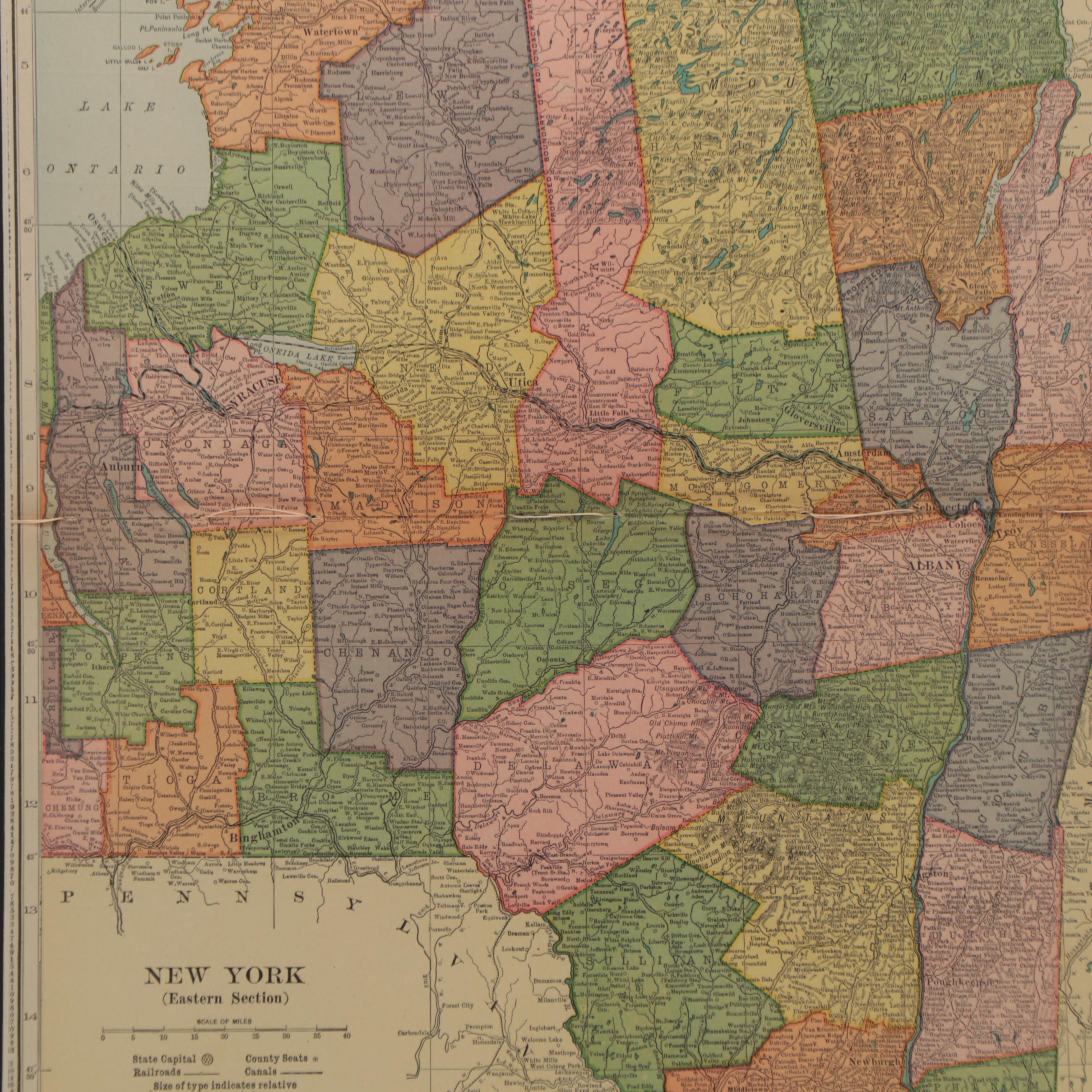 C. S. Hammond & Co. Wax Engraving Map "New York (Eastern Section)," circa 1910