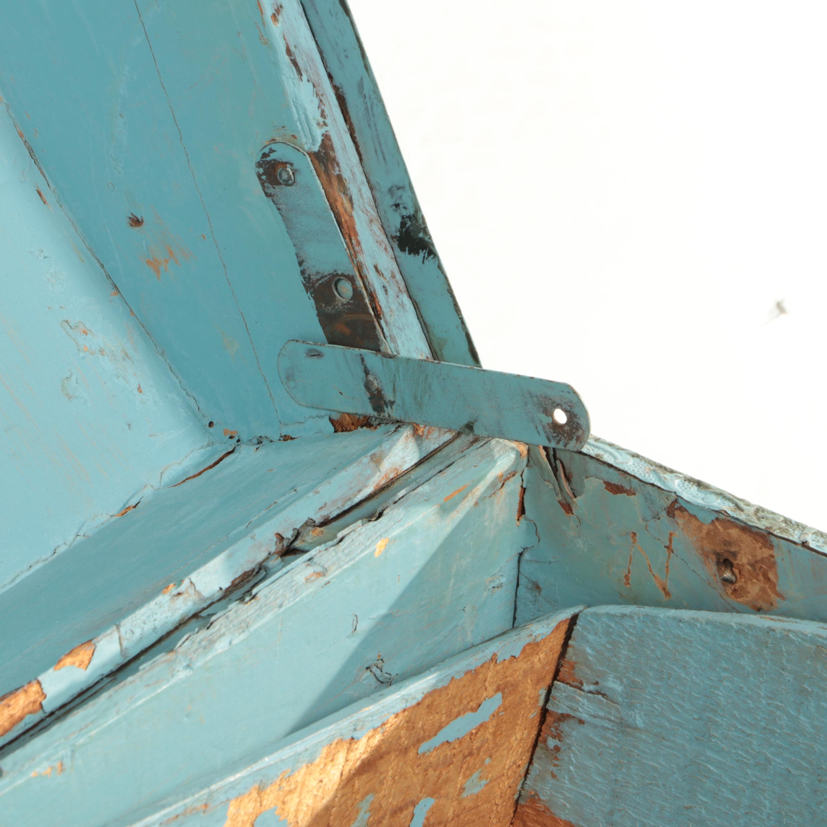 Late Victorian Slatted Wood and Metal-Clad Dome-Top Steamer Trunk