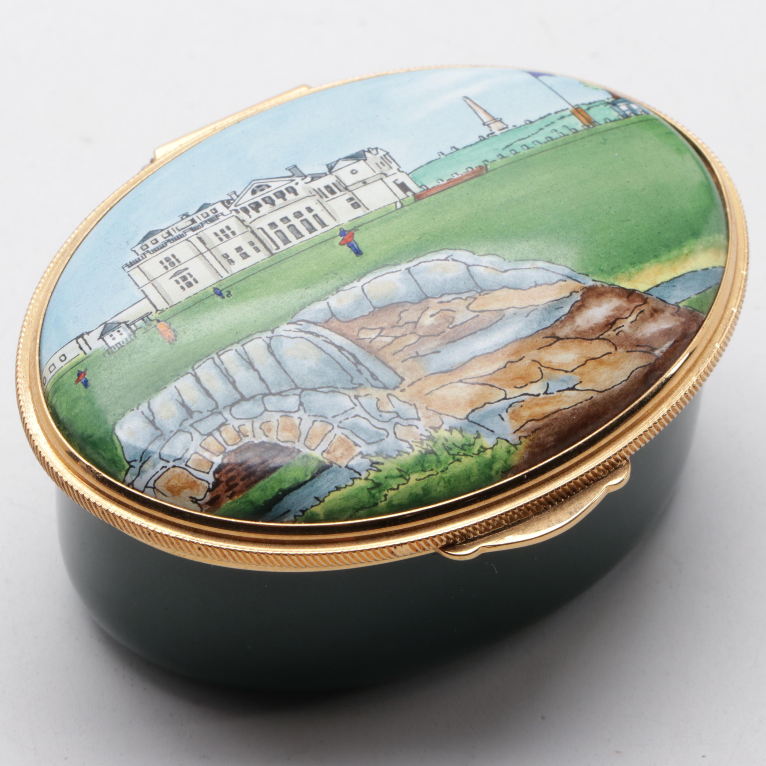 Toye, Kenning & Spencer Ltd. "The Old Course" Enamel Box, 1995