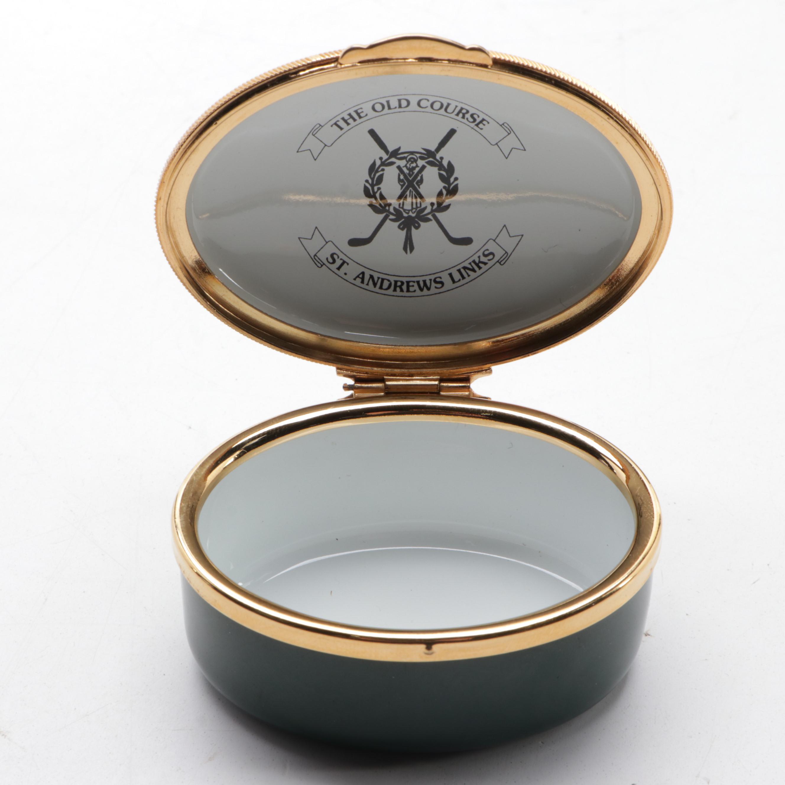 Toye, Kenning & Spencer Ltd. "The Old Course" Enamel Box, 1995