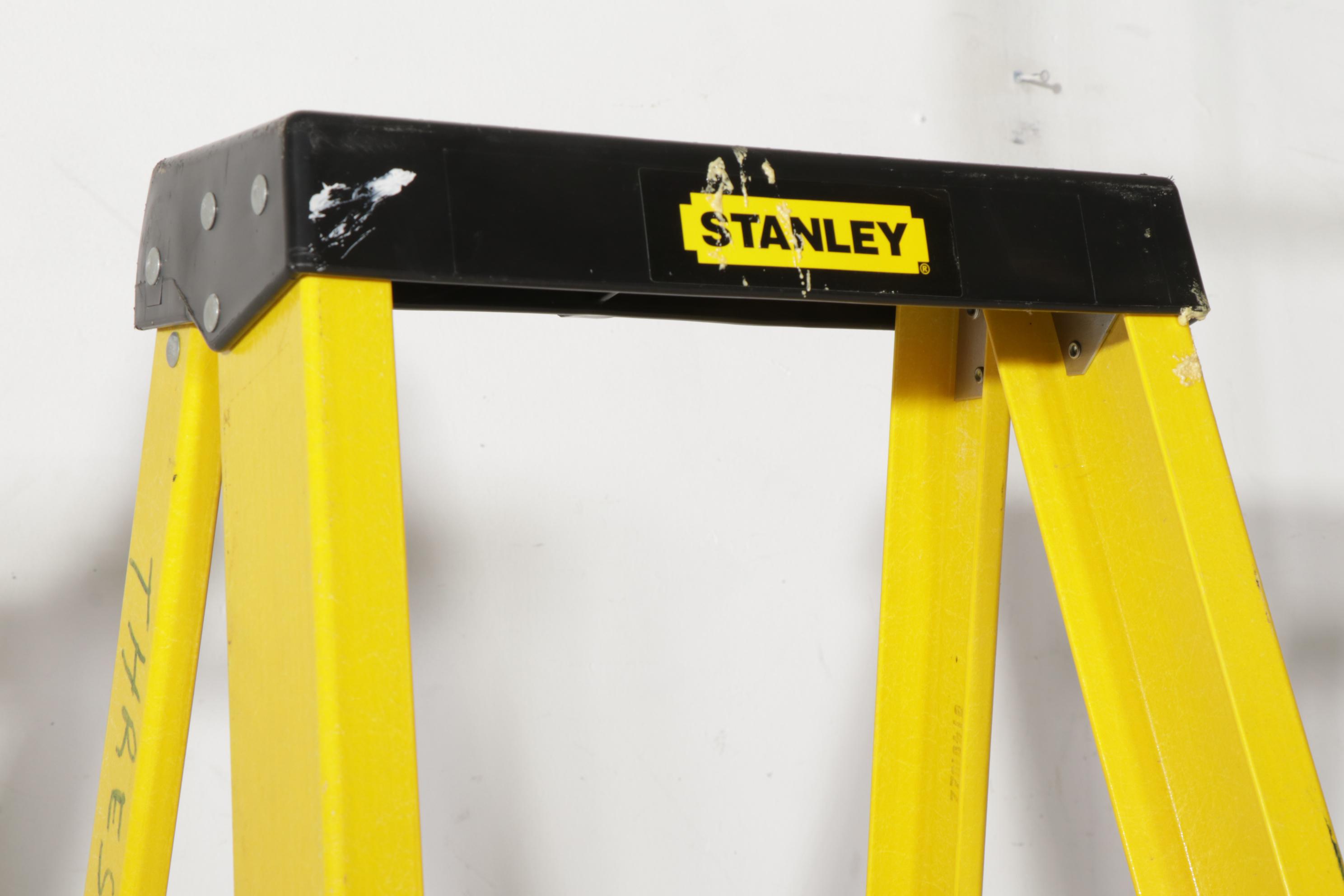 Werner 28' Extension Ladder with Stanley and Other Step Ladder
