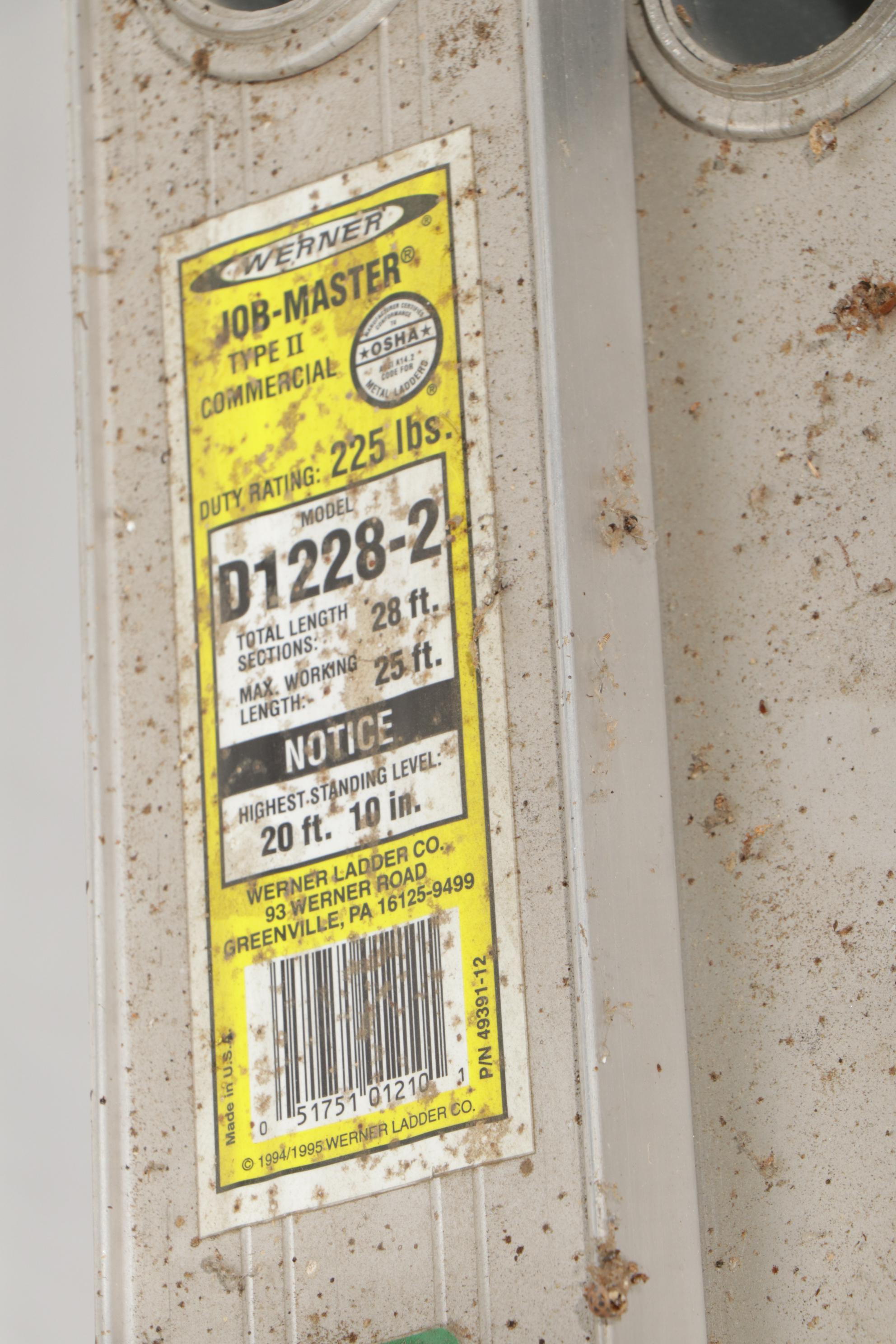 Werner 28' Extension Ladder with Stanley and Other Step Ladder