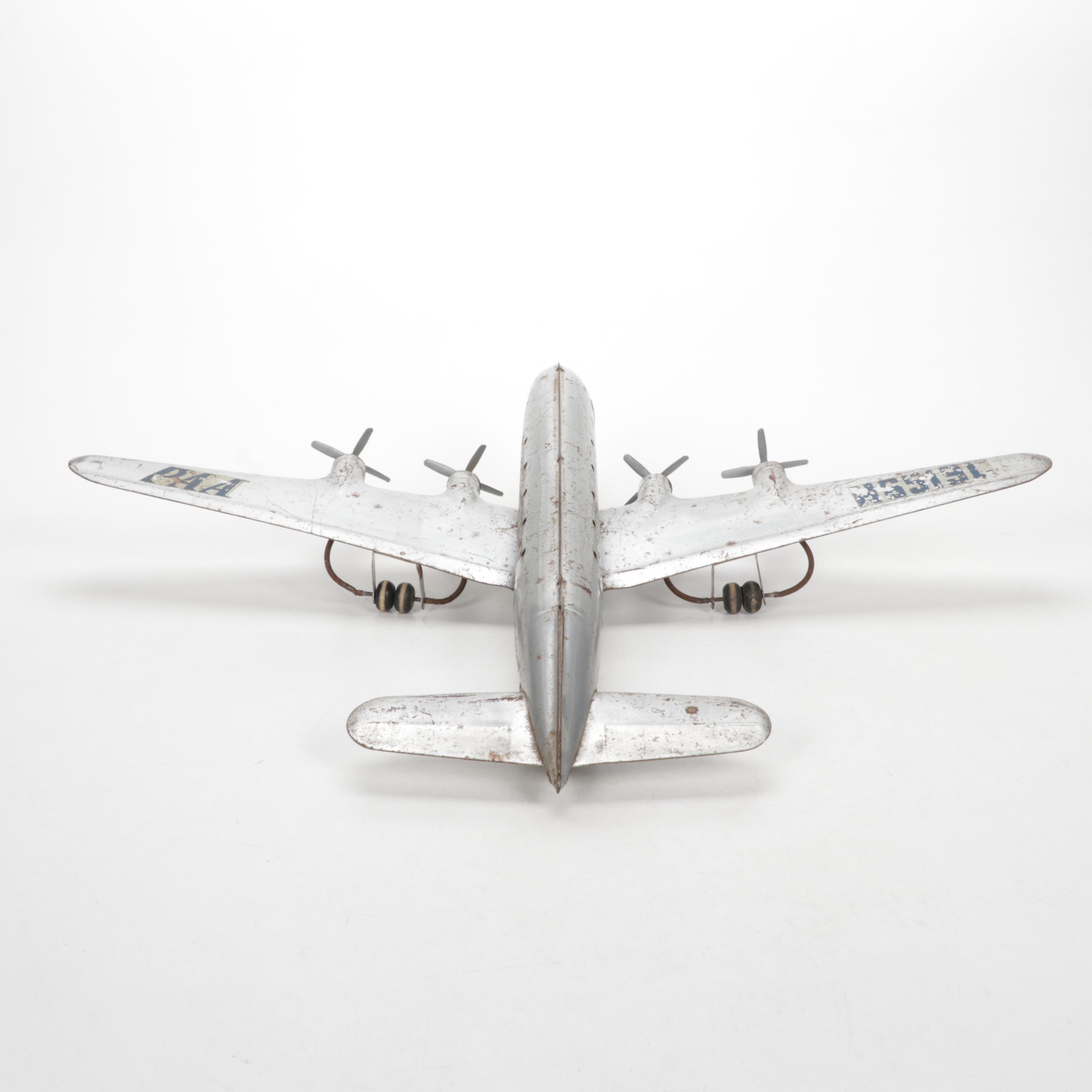 Marx Pressed Metal Pan Am Toy Airplane, Mid 20th Century