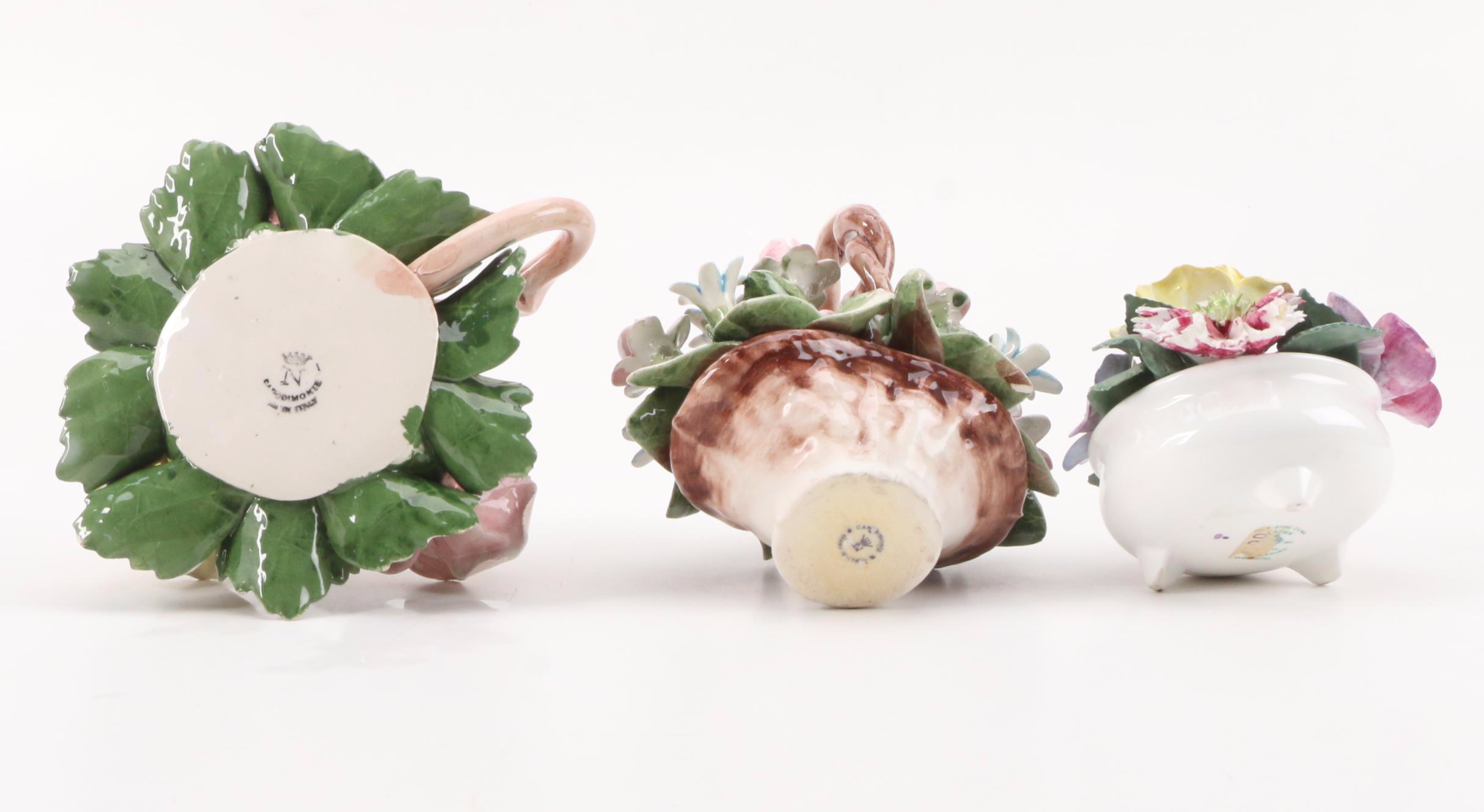 Capodimonte, Crown Staffordshire and Boehm Porcelain Flower Figurines