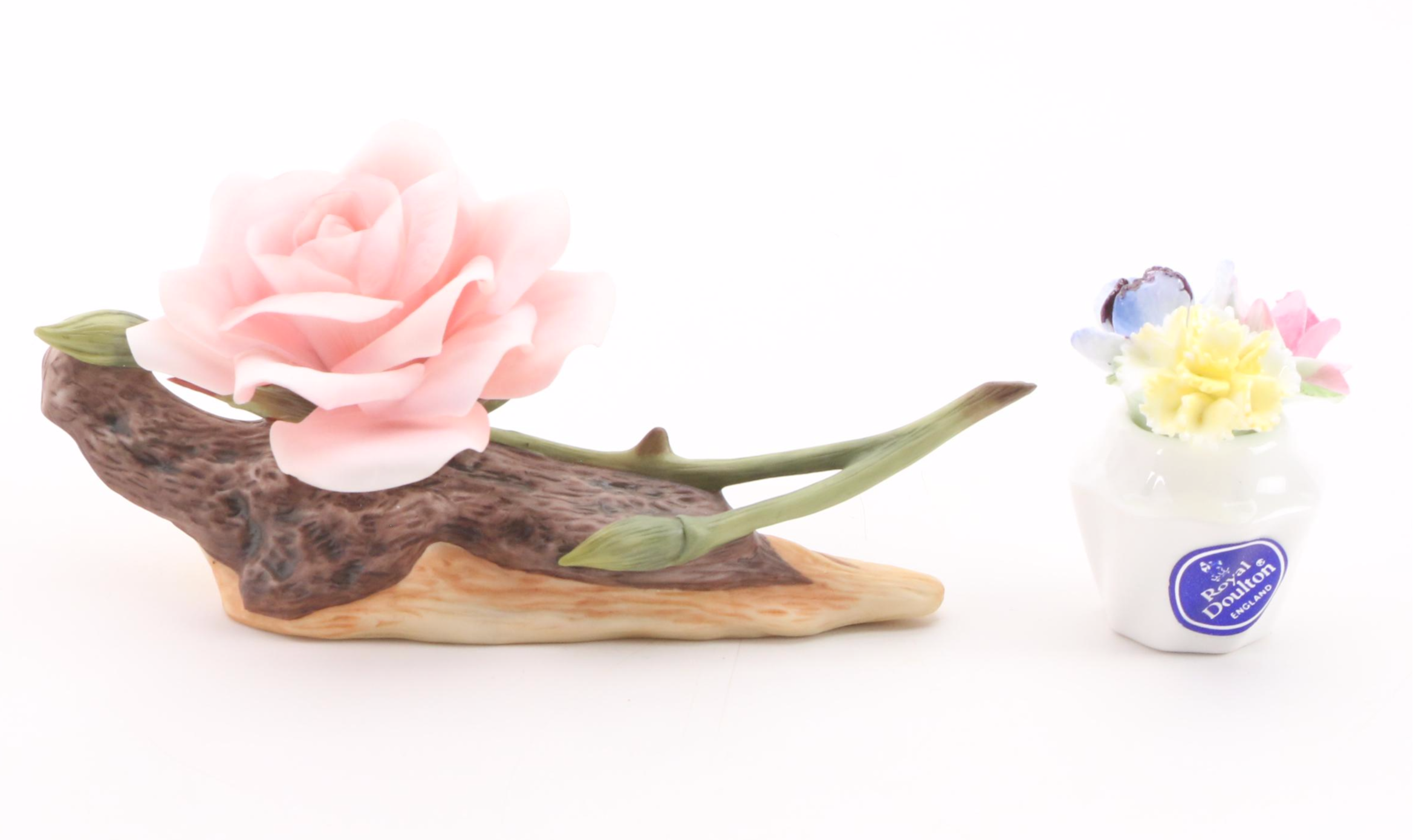 Capodimonte, Crown Staffordshire and Boehm Porcelain Flower Figurines