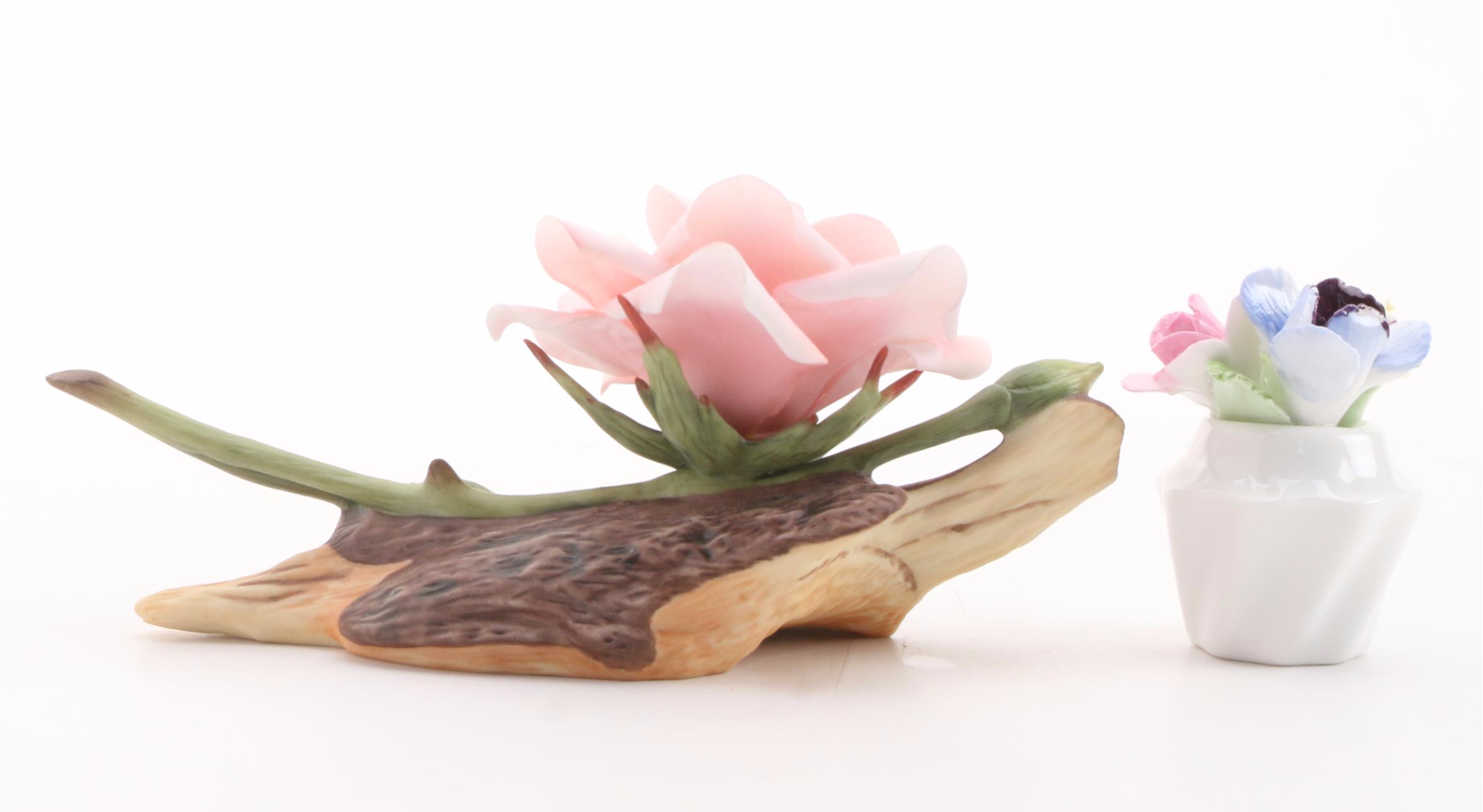 Capodimonte, Crown Staffordshire and Boehm Porcelain Flower Figurines