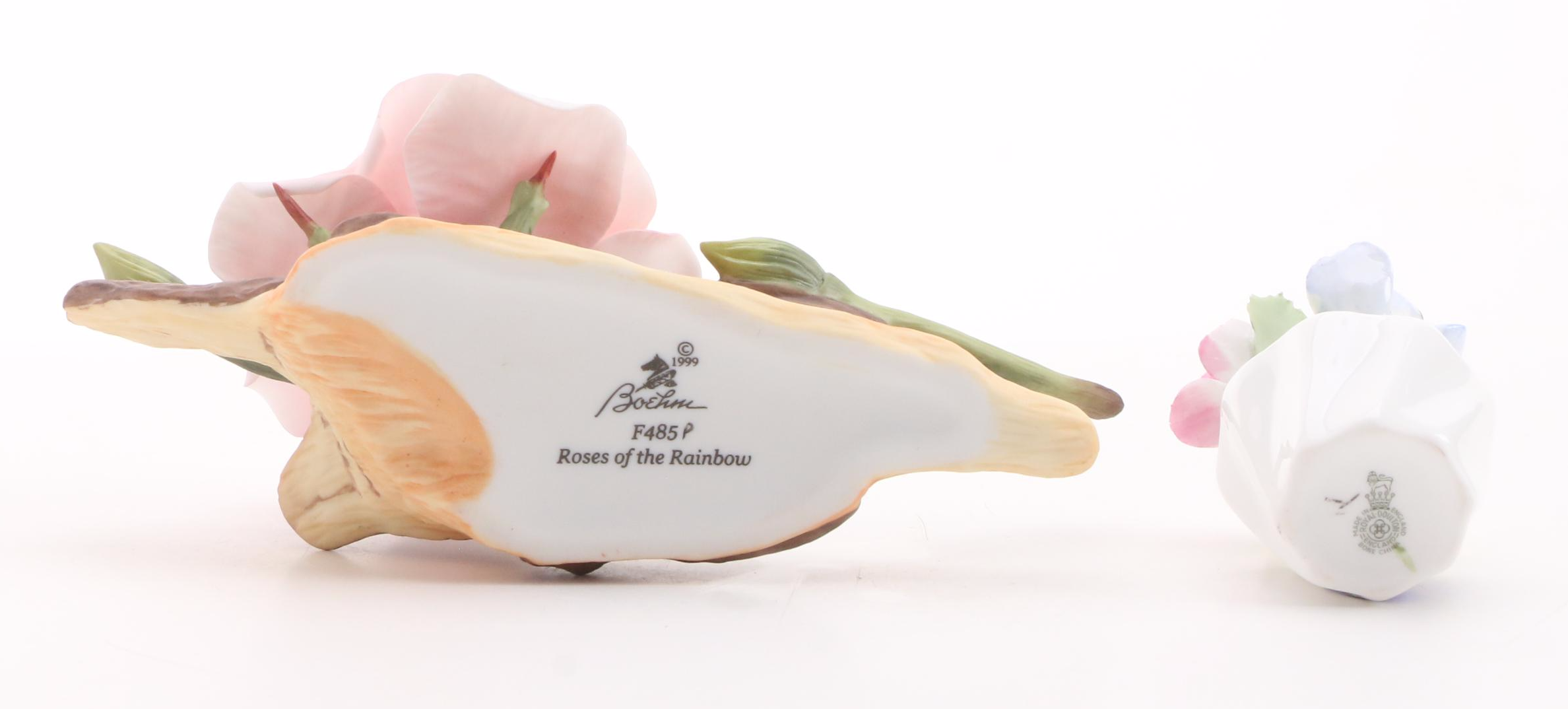 Capodimonte, Crown Staffordshire and Boehm Porcelain Flower Figurines