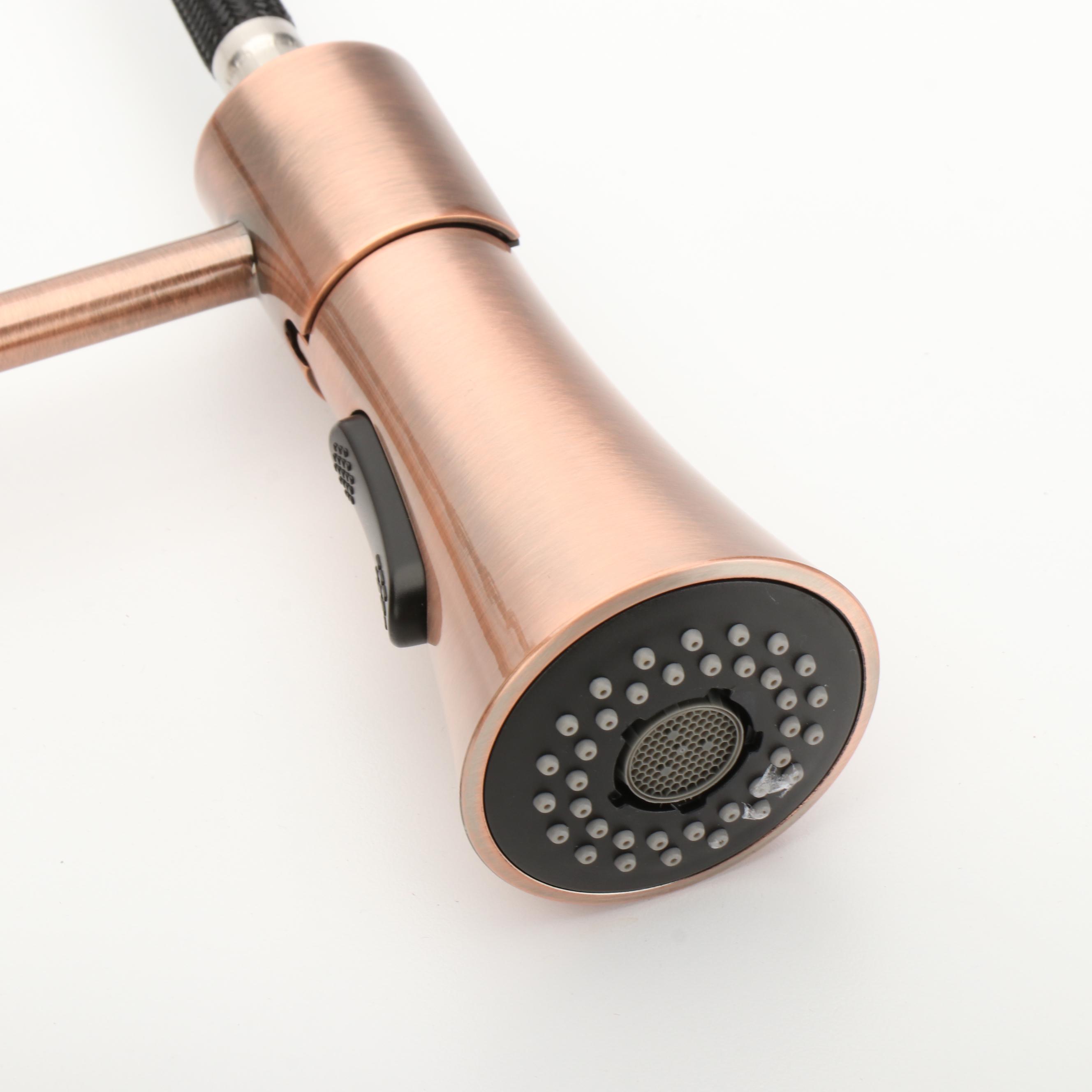 Antique Copper Finish Single Hole Kitchen Faucet with Spring Spout Mount