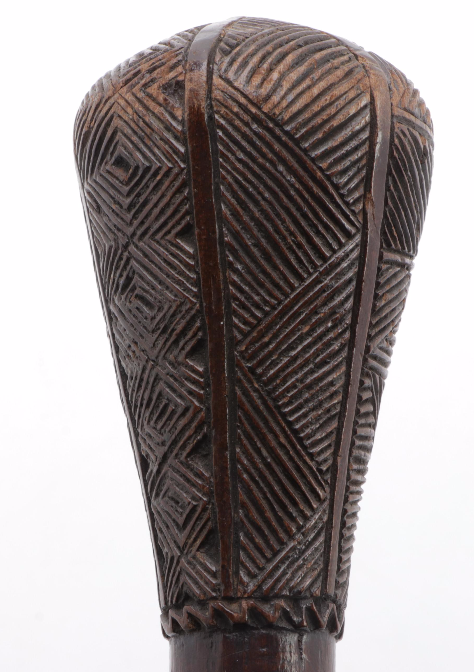 Zulu "Knobkerrie" War Club with Chokwe and Angolan War Clubs, c. 1900