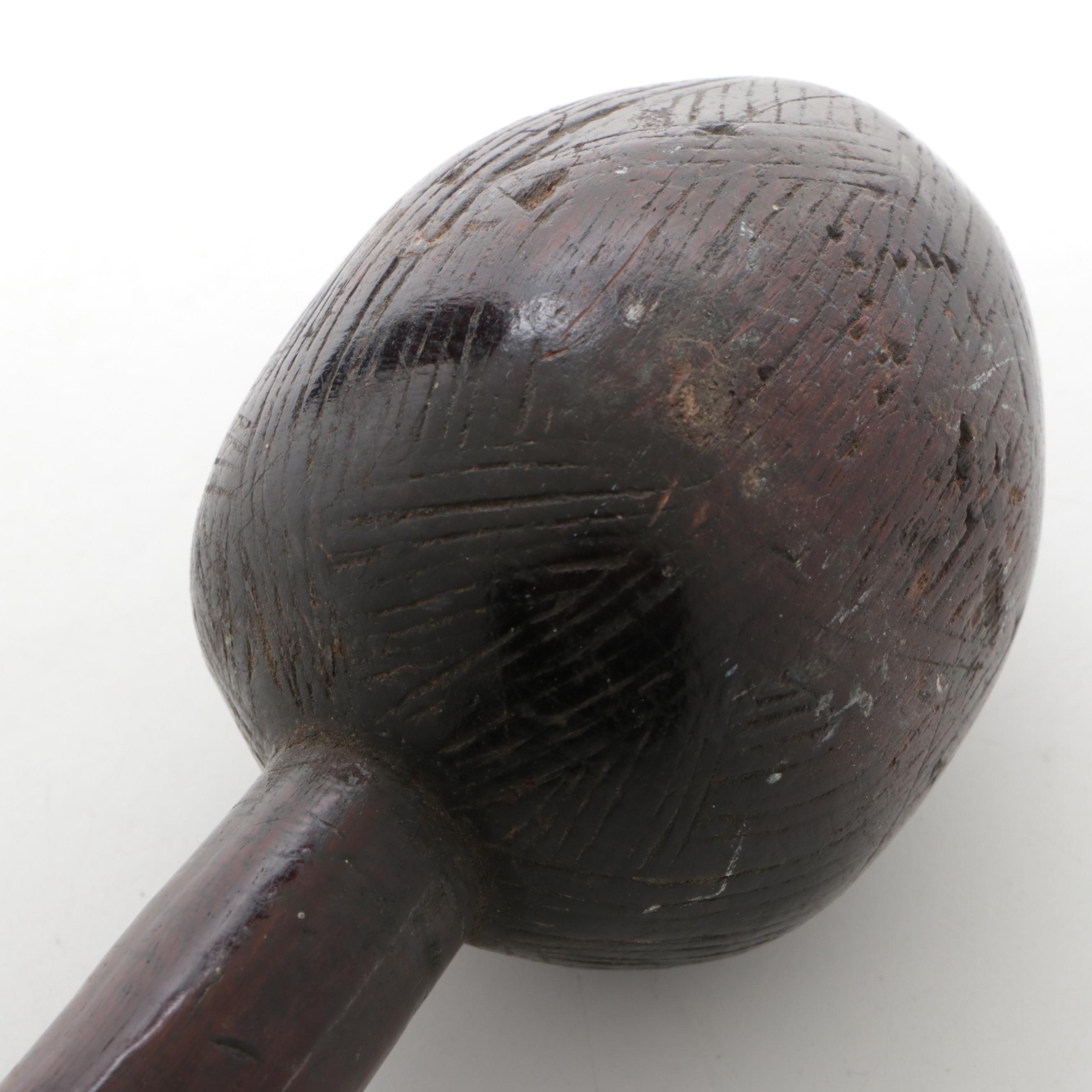 Zulu "Knobkerrie" War Club with Chokwe and Angolan War Clubs, c. 1900