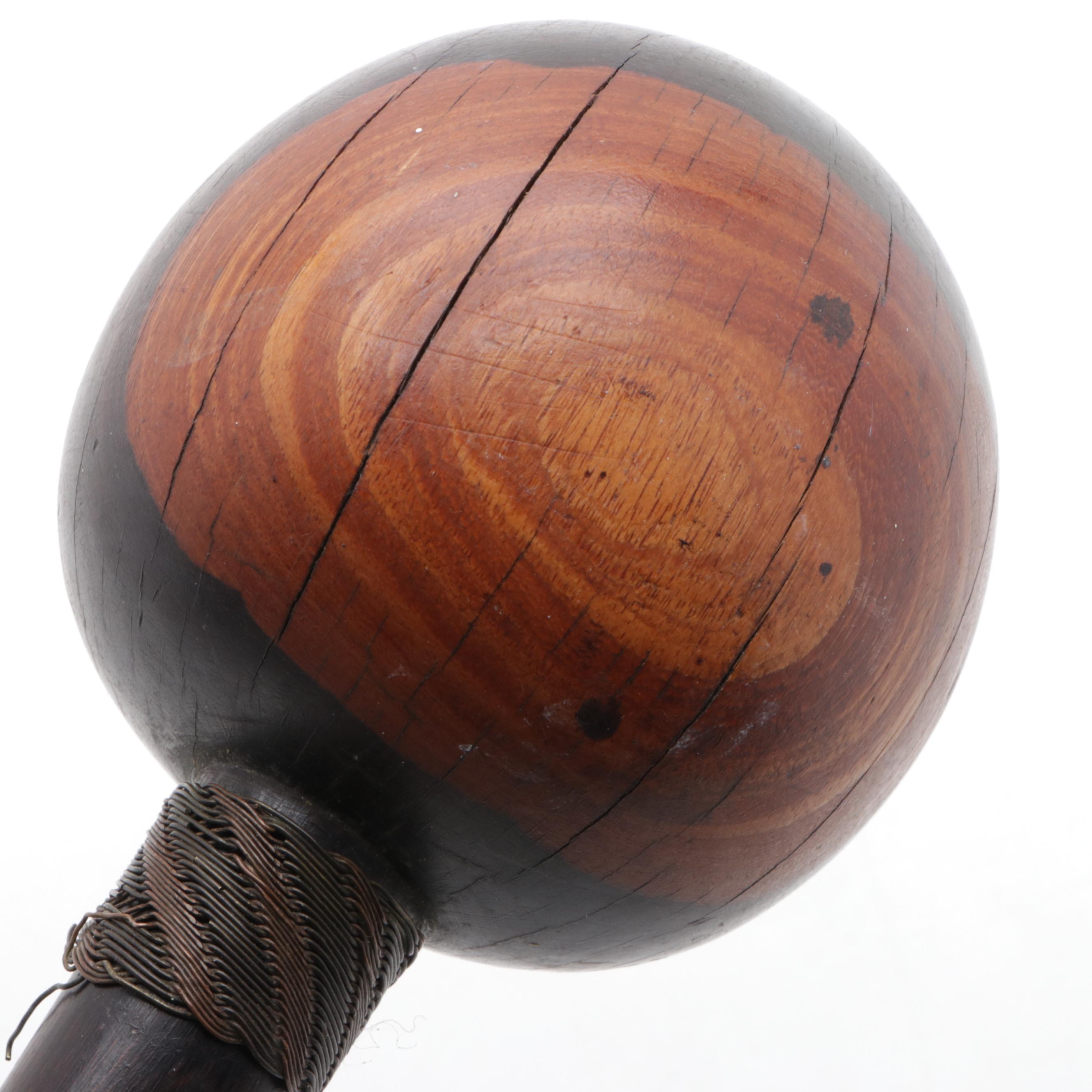 Zulu "Knobkerrie" War Club with Chokwe and Angolan War Clubs, c. 1900