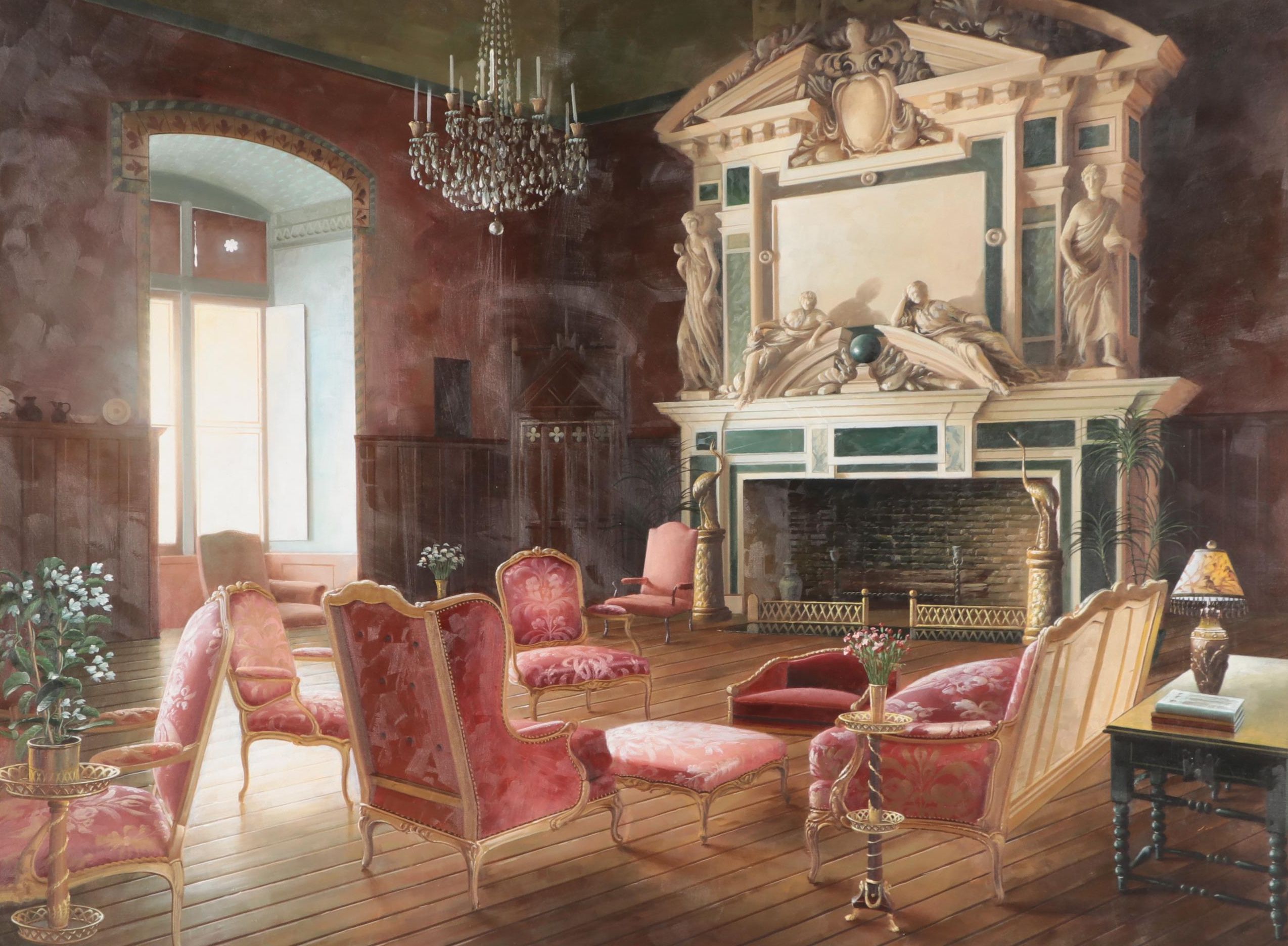 Large-Scale Oil Painting of Interior Scene