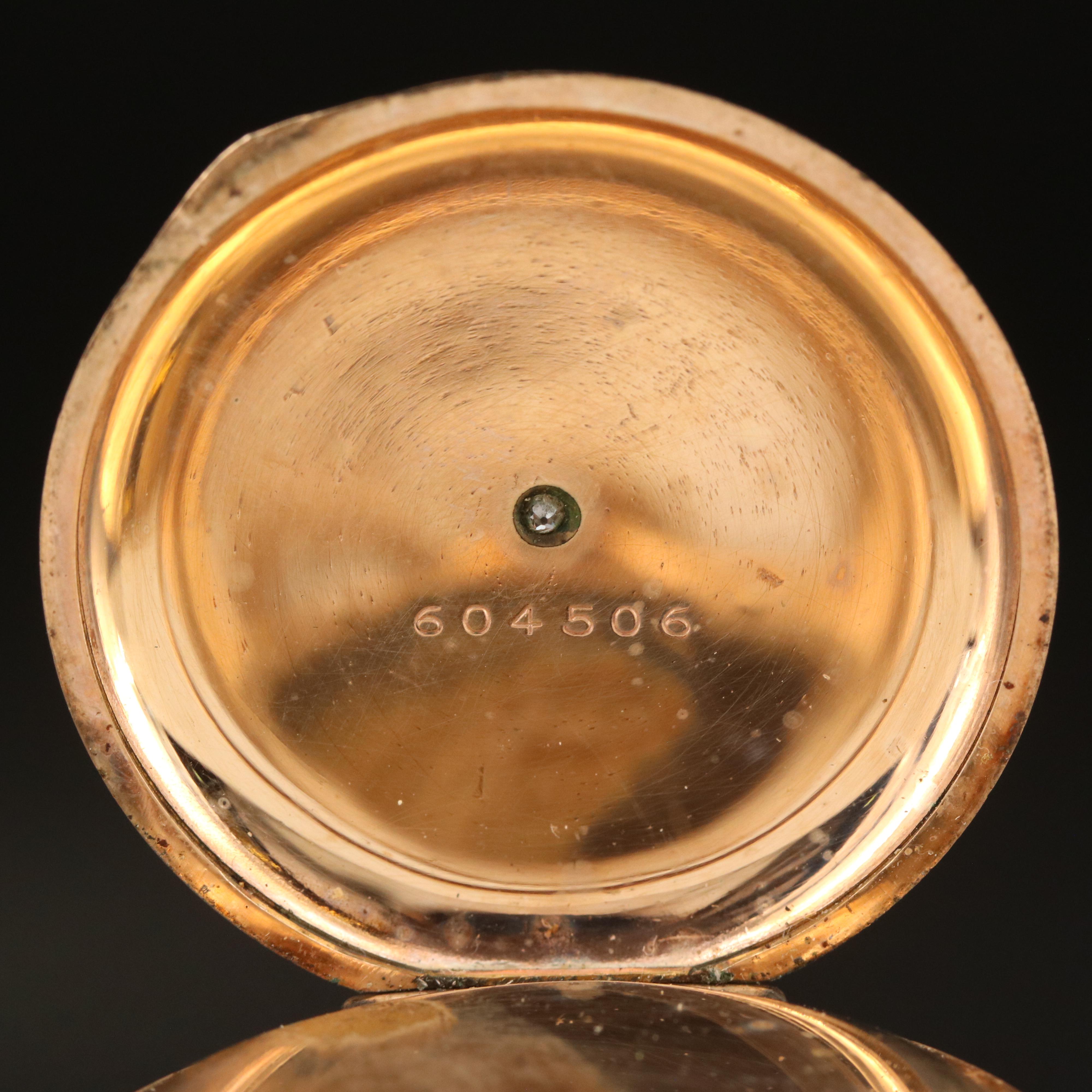 1898 Waltham Multi-Color Gold-Filled Diamond Pocket Watch