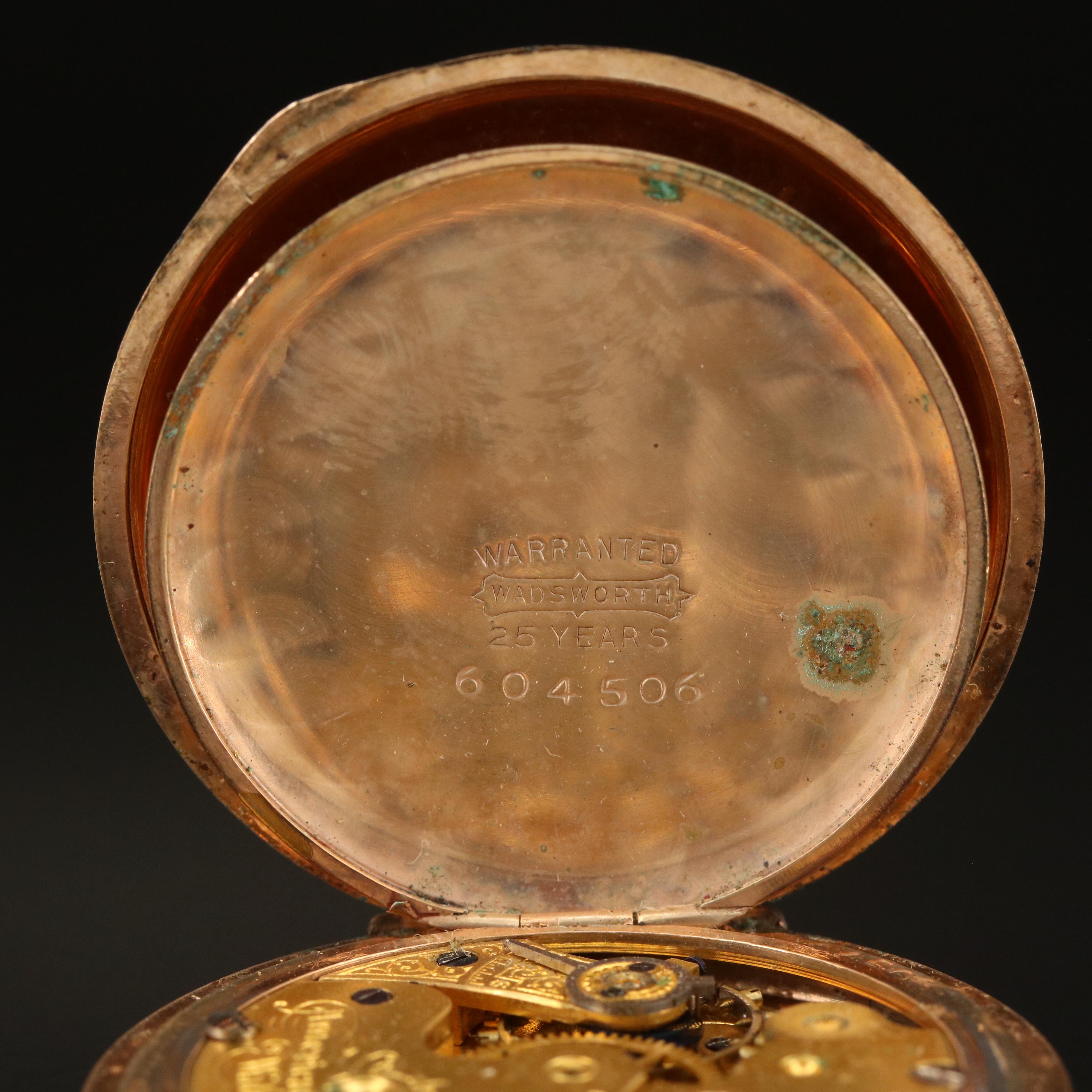 1898 Waltham Multi-Color Gold-Filled Diamond Pocket Watch