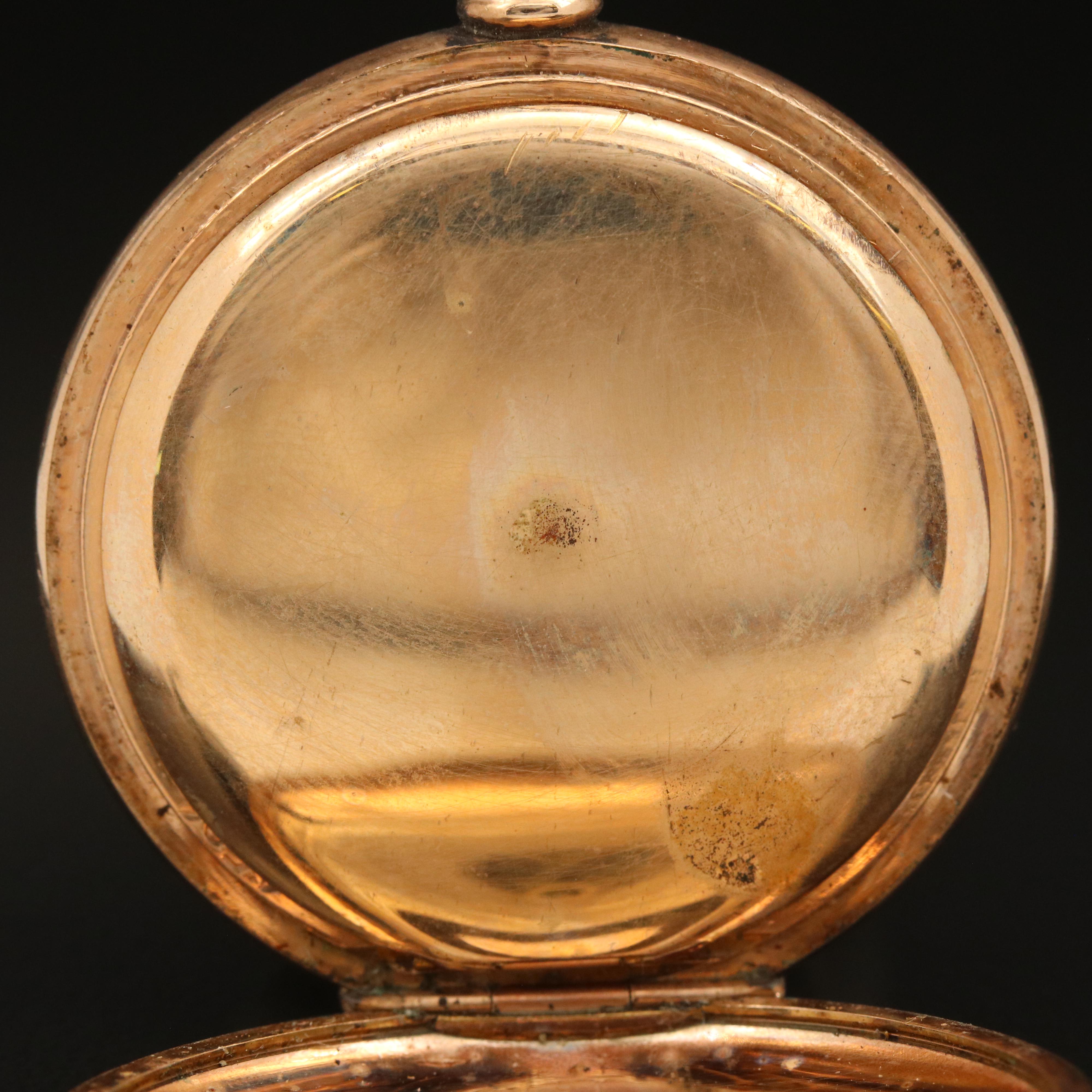 1898 Waltham Multi-Color Gold-Filled Diamond Pocket Watch
