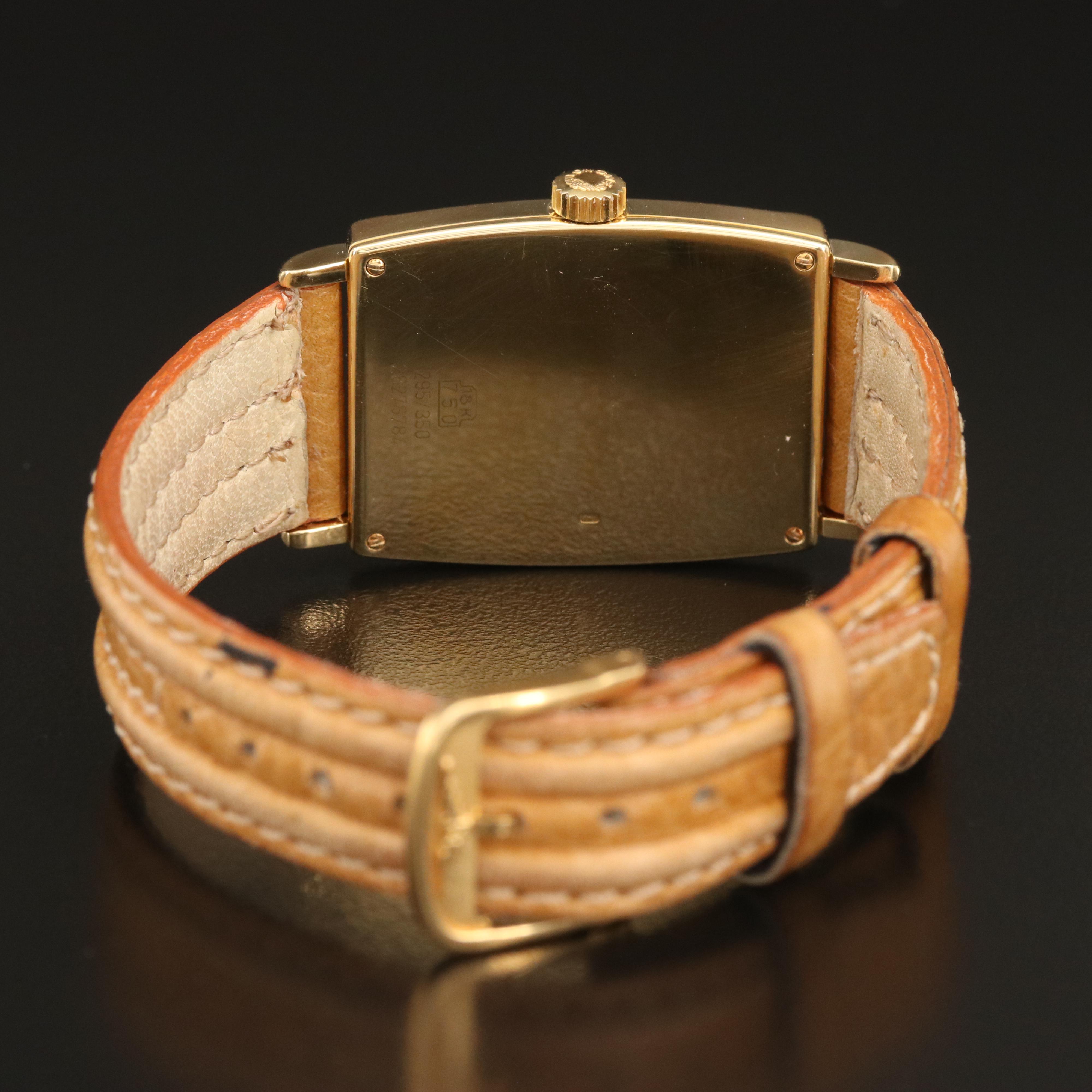 18K Longines Tank Style Stem Wind Watch