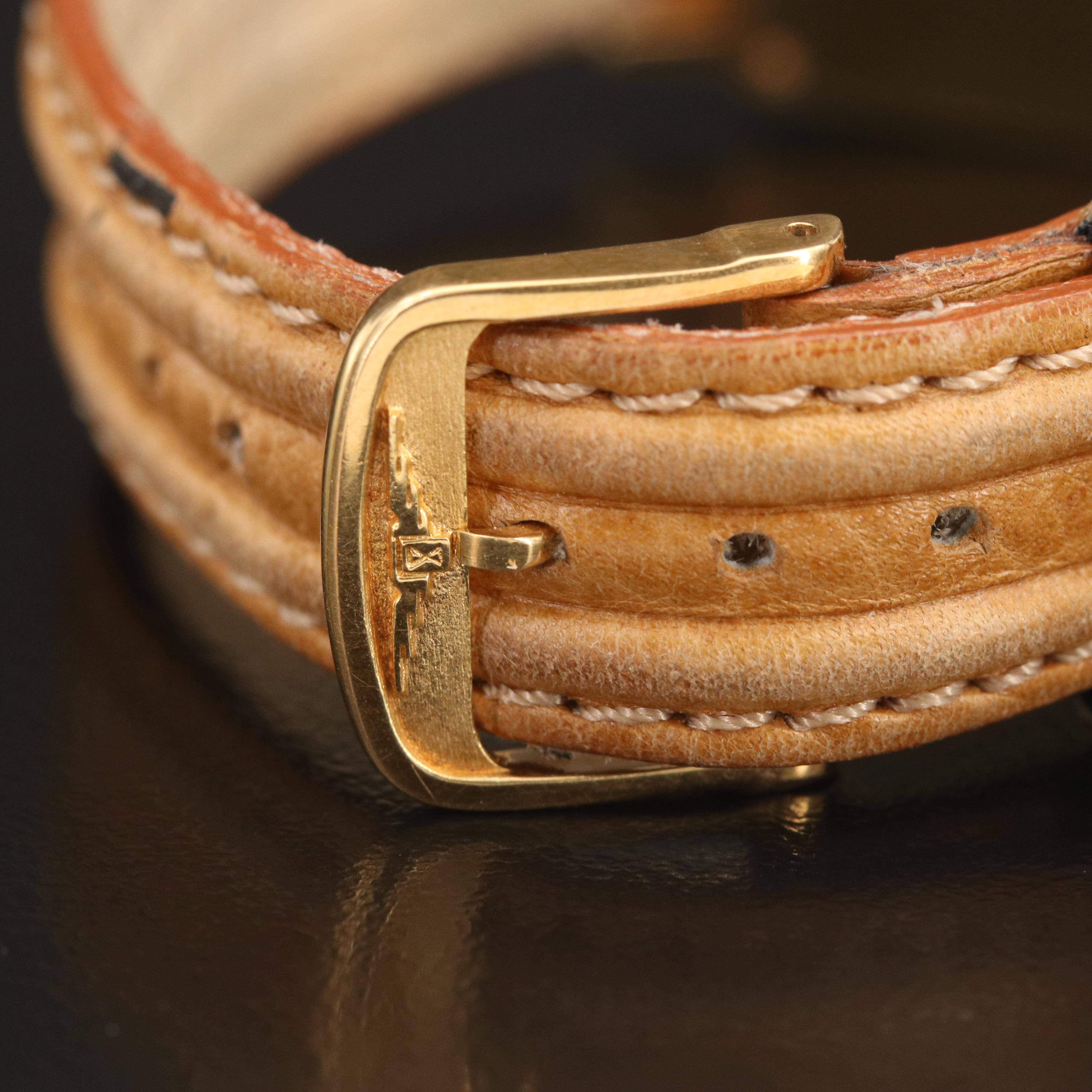 18K Longines Tank Style Stem Wind Watch