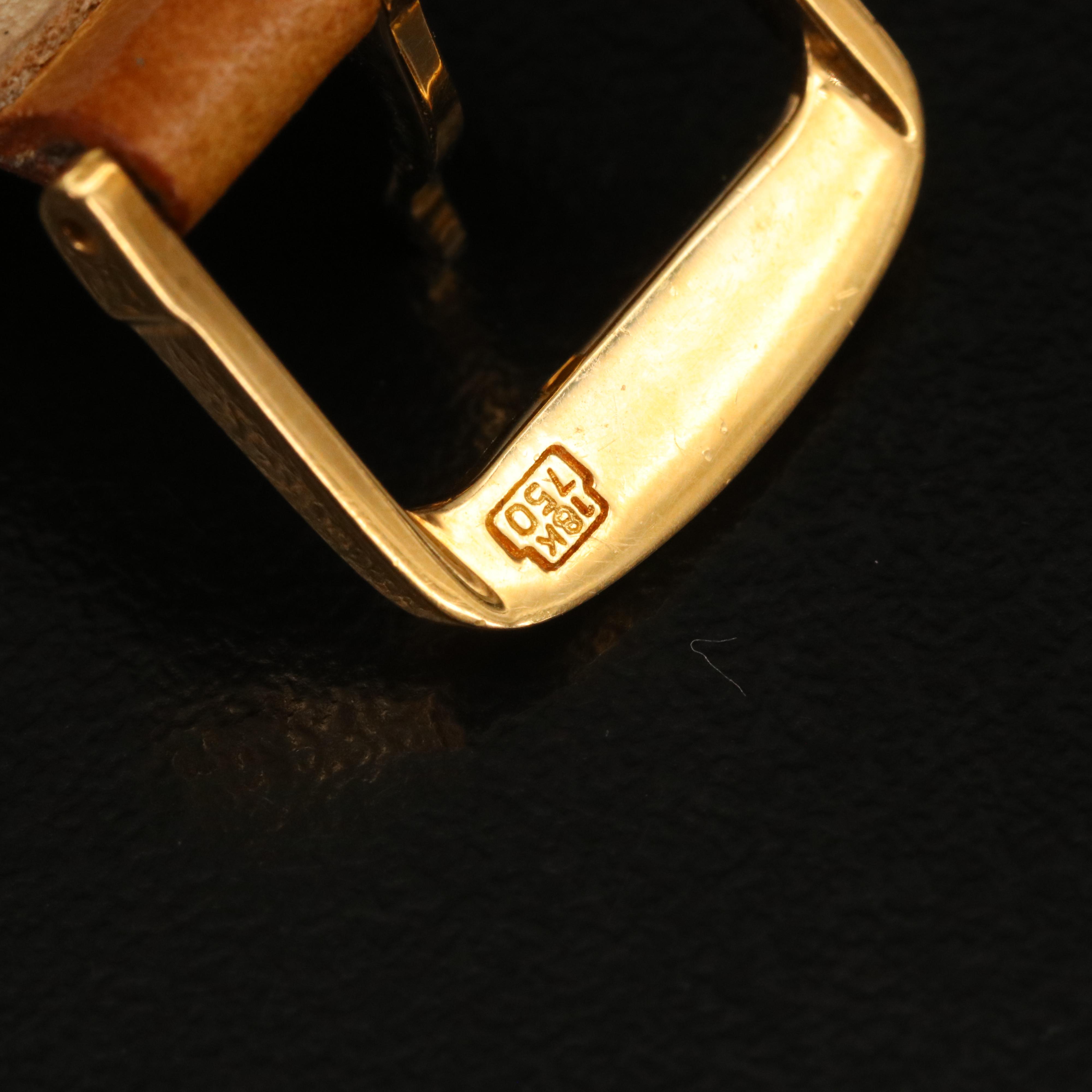 18K Longines Tank Style Stem Wind Watch