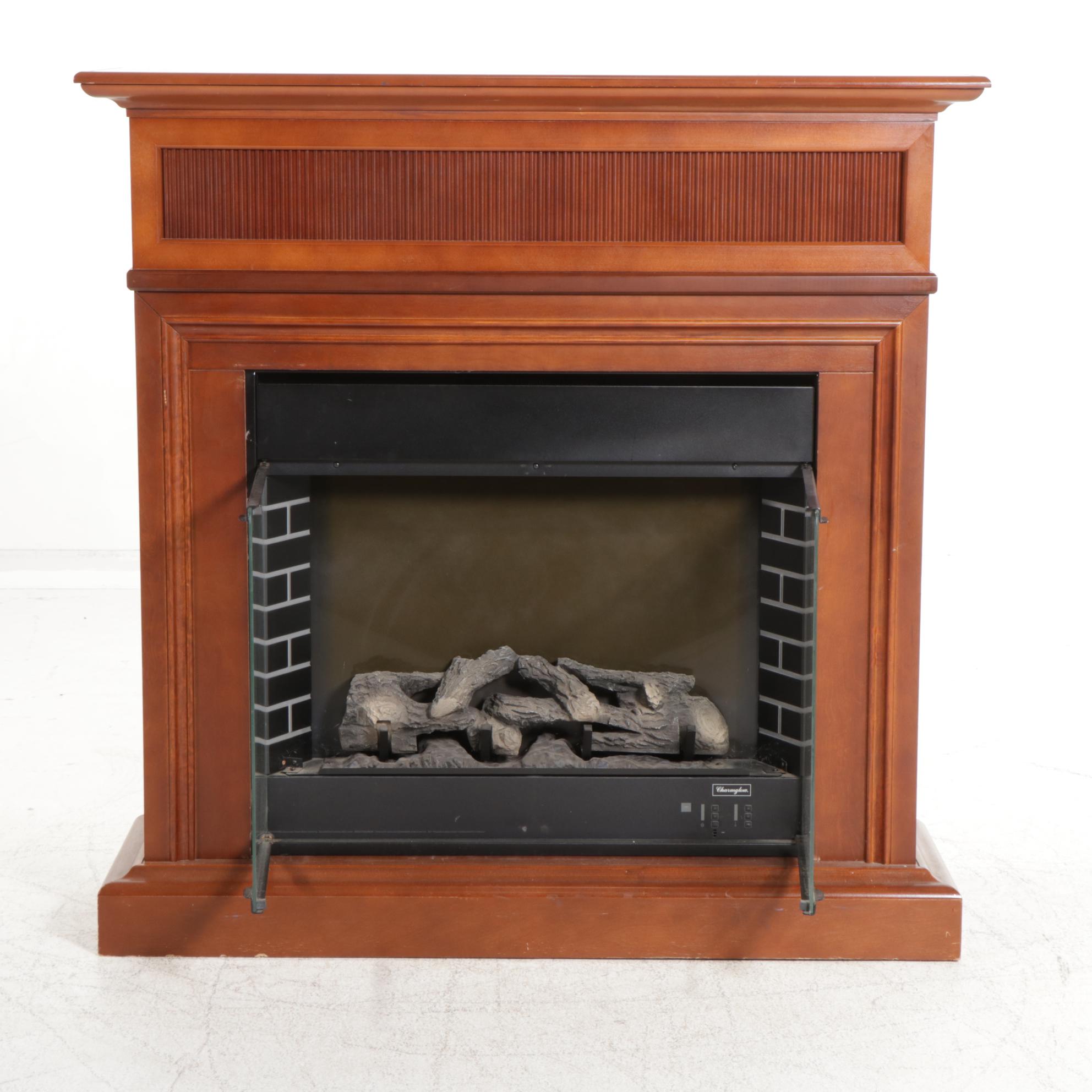 Charmglow Electric Fireplace in Wooden Cabinet, 21st Century