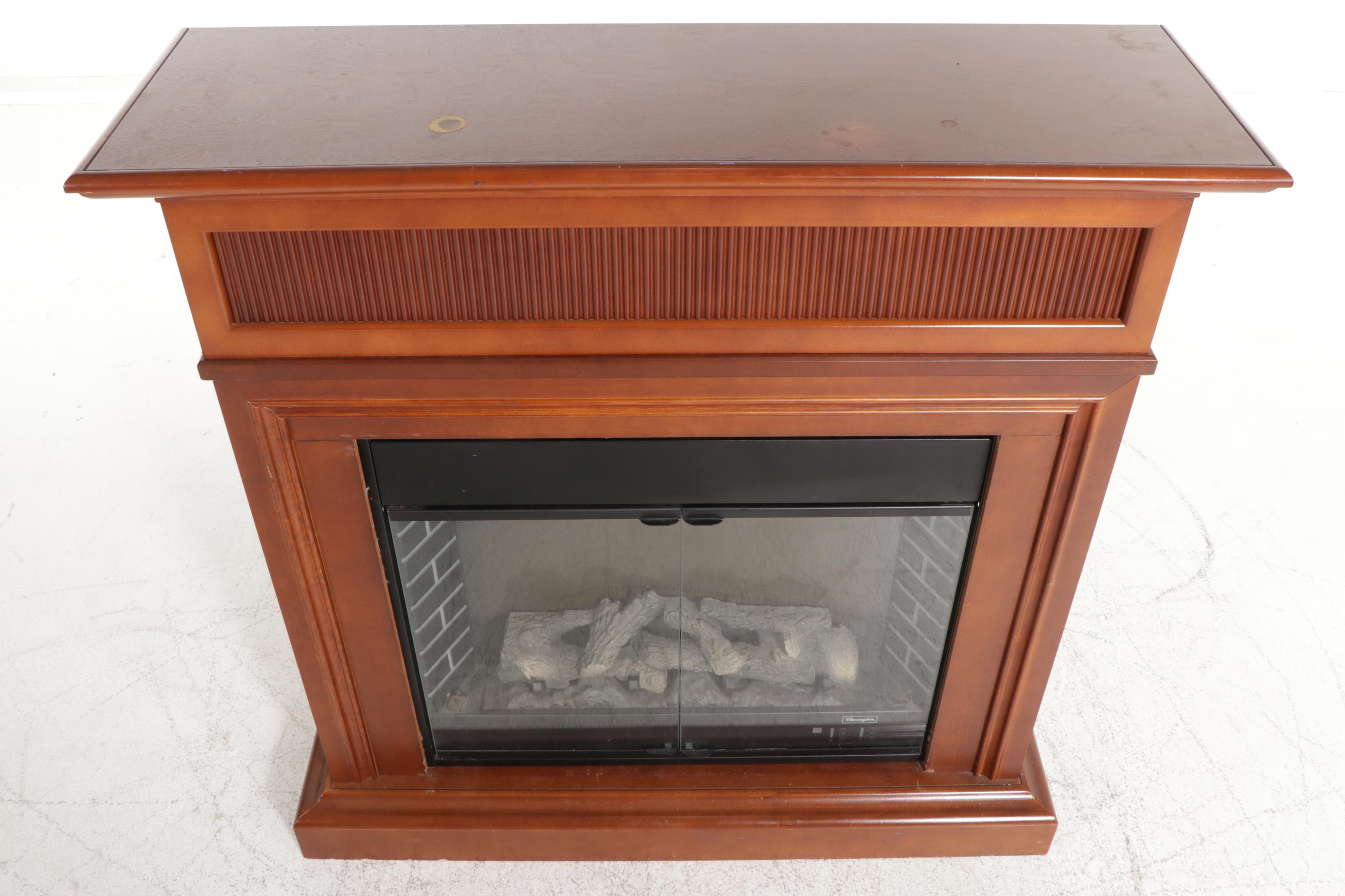 Charmglow Electric Fireplace in Wooden Cabinet, 21st Century