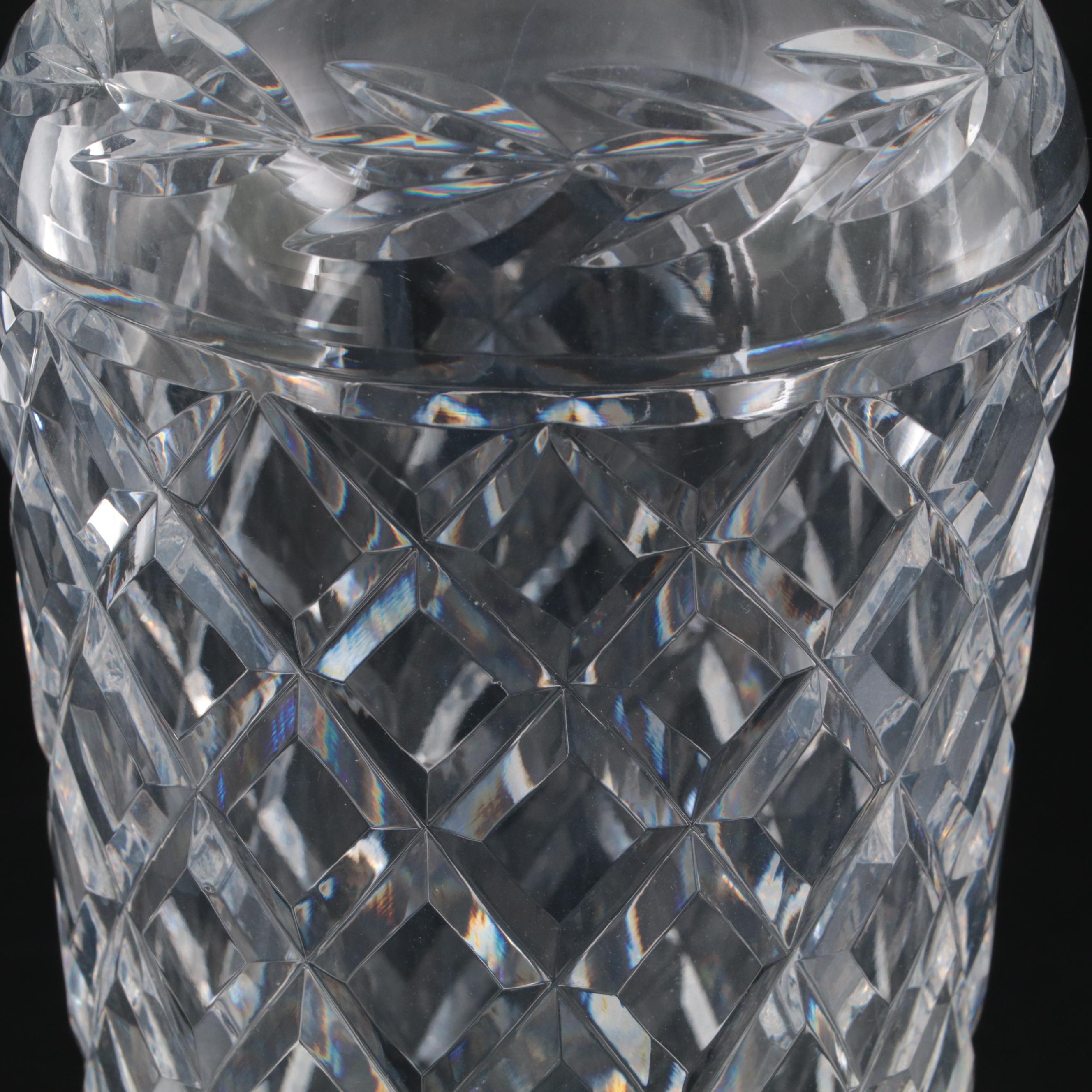 Waterford "Glandore" Decanter and "Tyrone" Crystal Cordial Glasses