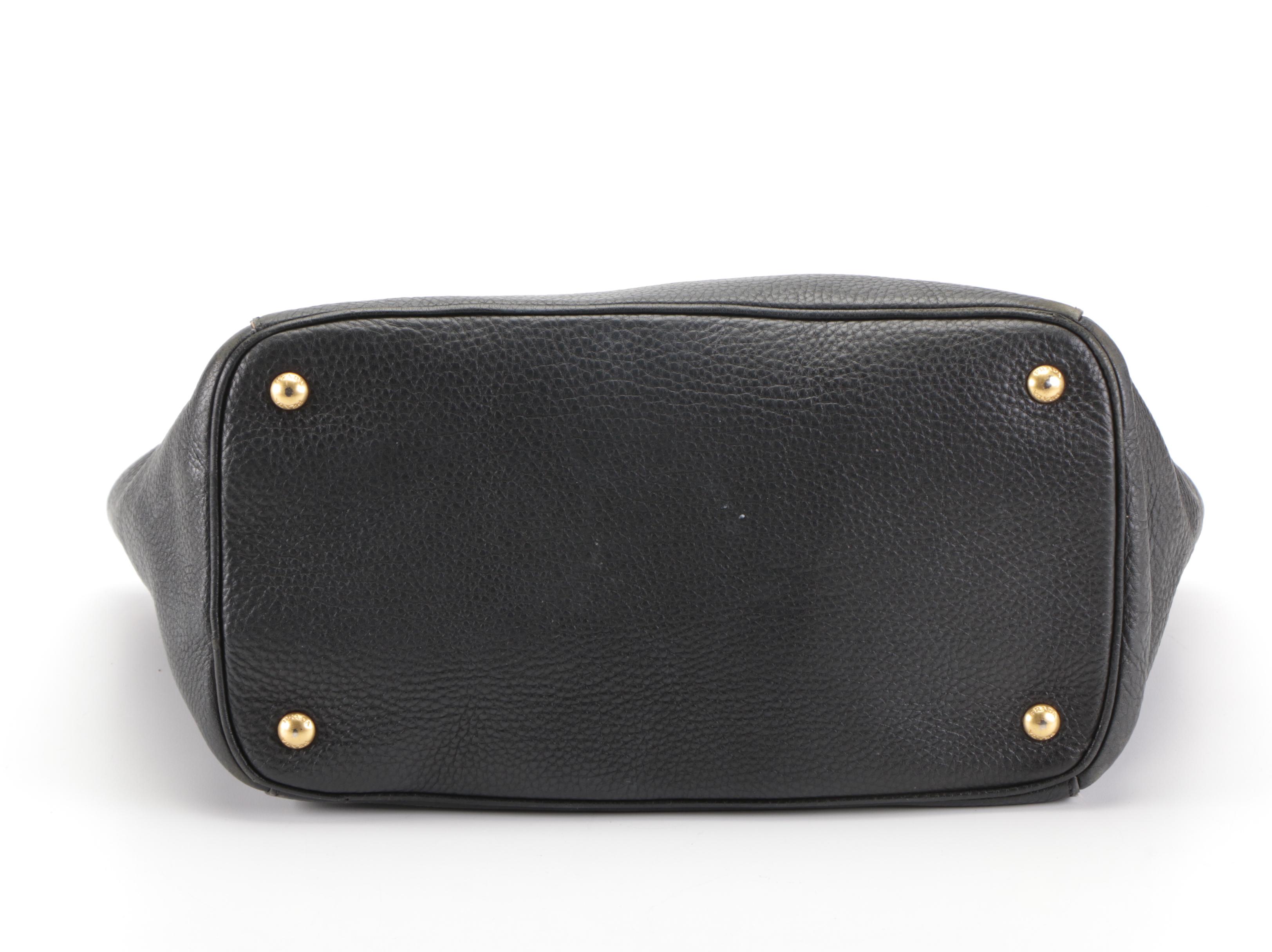 Prada Black Daino Leather Two-Way Tote