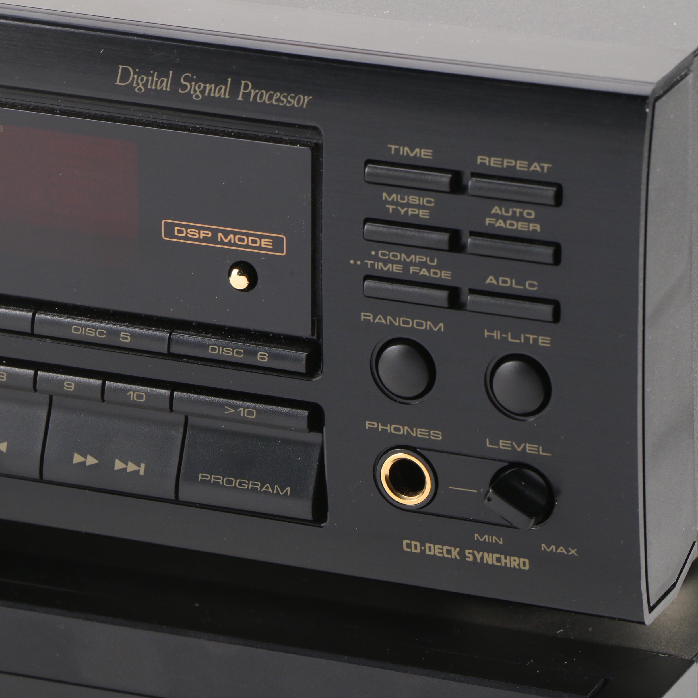 Pioneer Stereo Receiver, Cassette Tape Deck and 6-Disc CD Player, 1990s