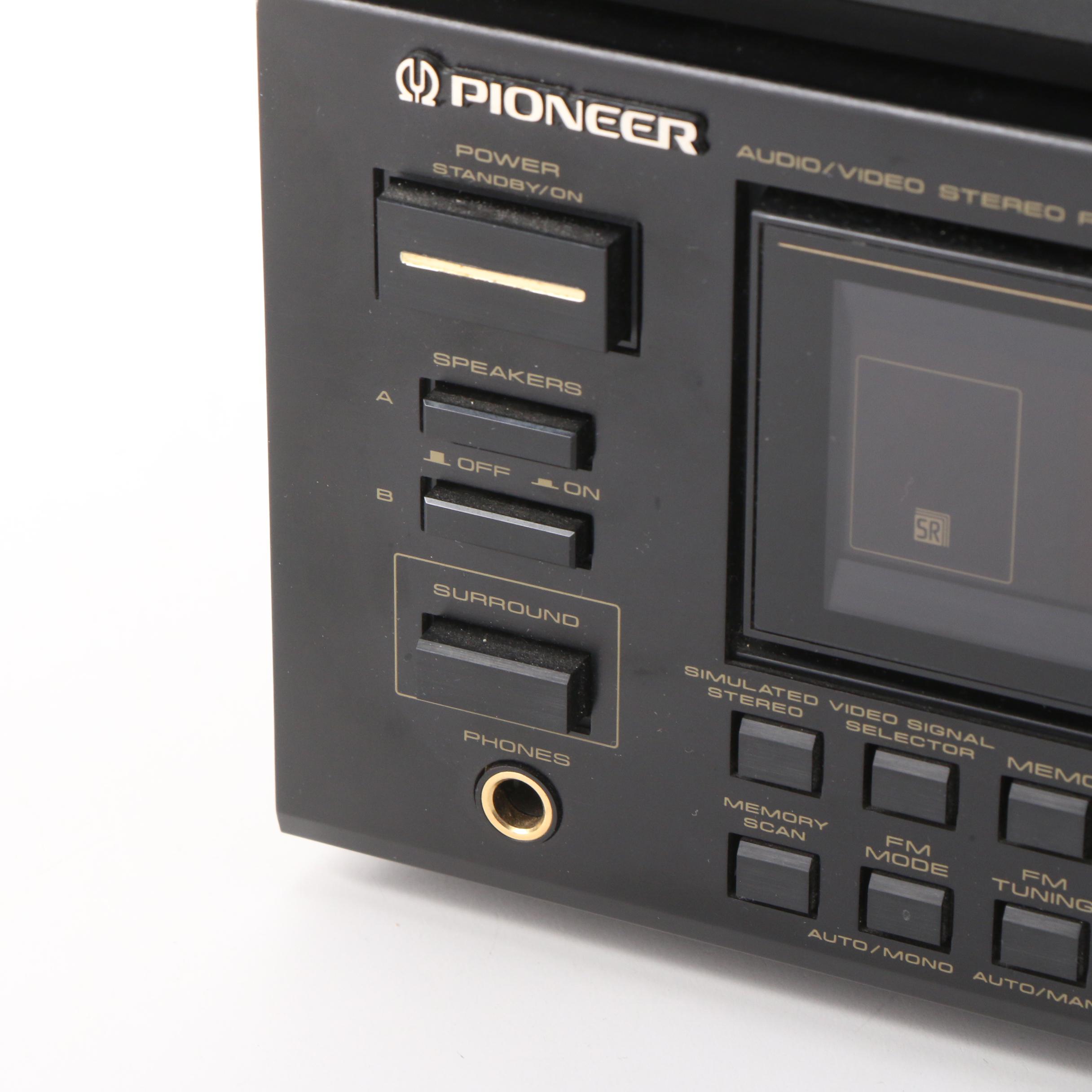 Pioneer Stereo Receiver, Cassette Tape Deck and 6-Disc CD Player, 1990s