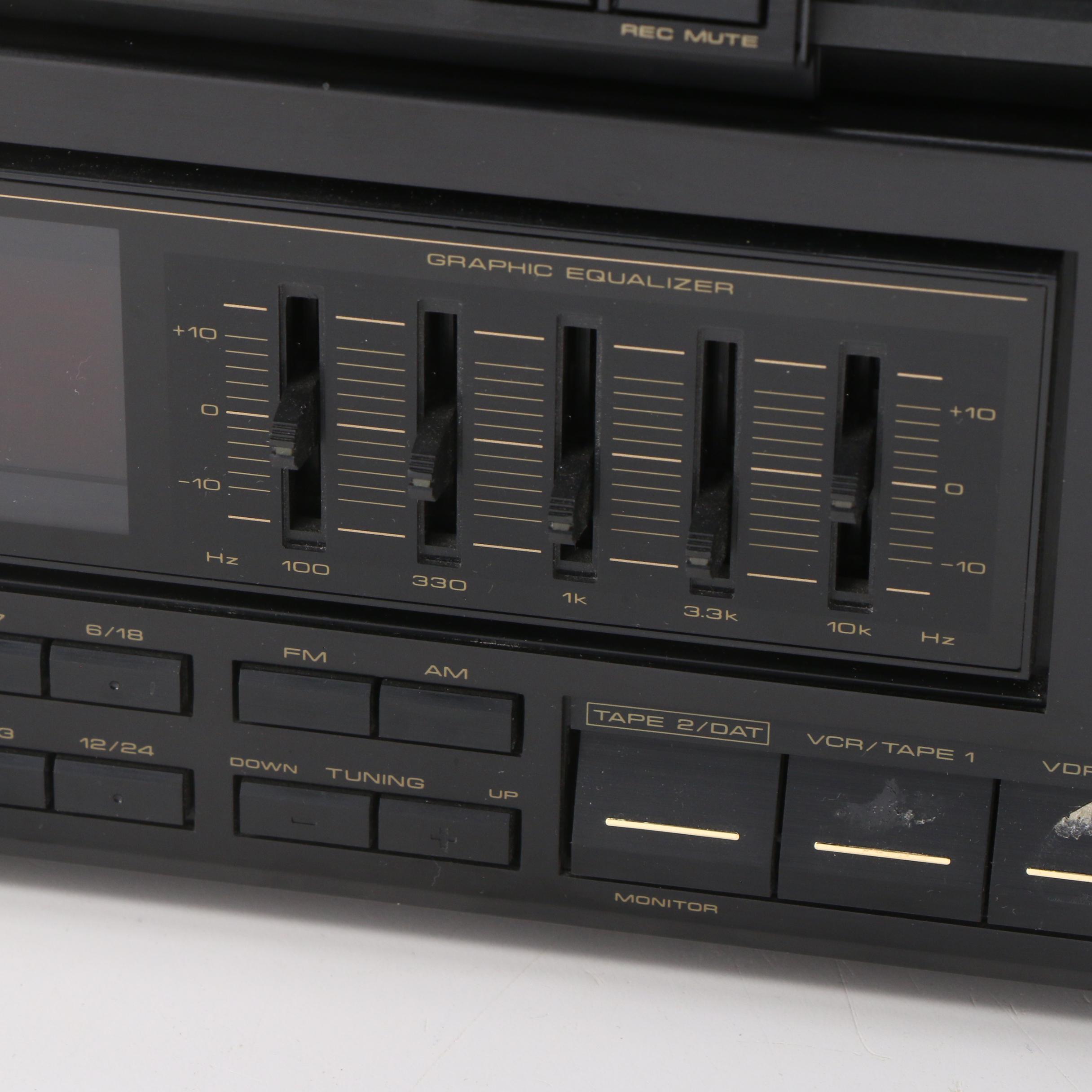 Pioneer Stereo Receiver, Cassette Tape Deck and 6-Disc CD Player, 1990s