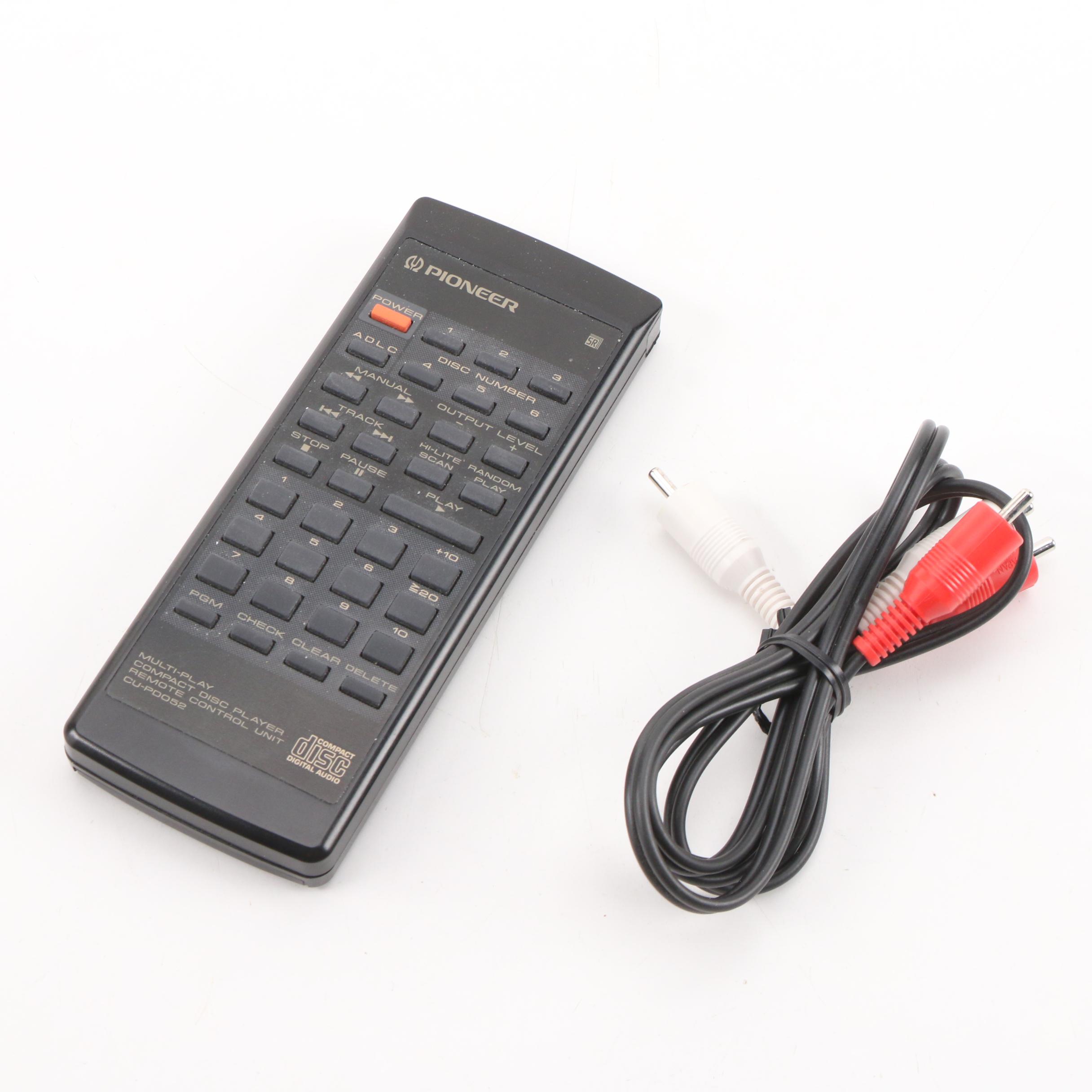 Pioneer Stereo Receiver, Cassette Tape Deck and 6-Disc CD Player, 1990s