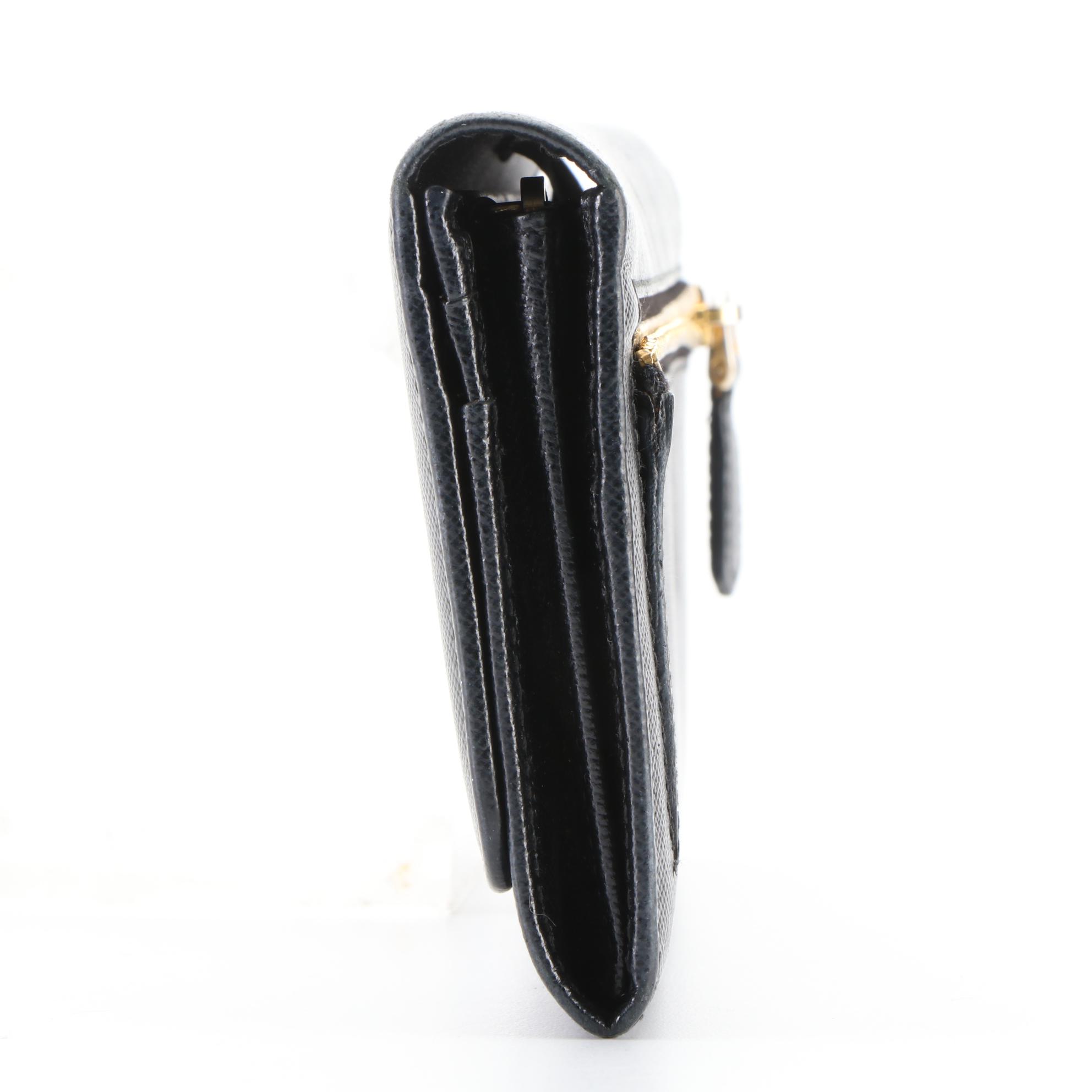 Prada Continental Wallet in Black Saffiano Leather