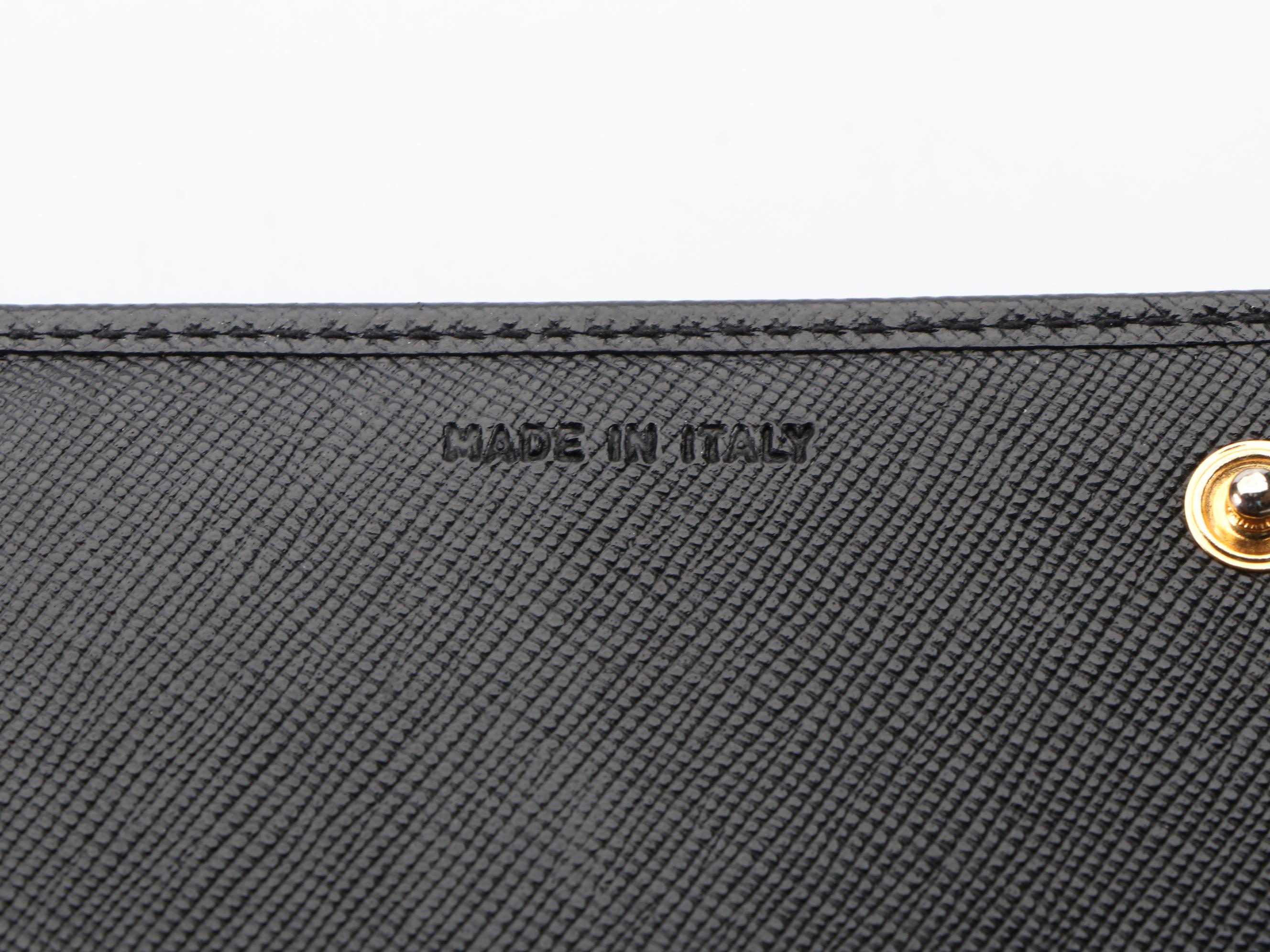 Prada Continental Wallet in Black Saffiano Leather