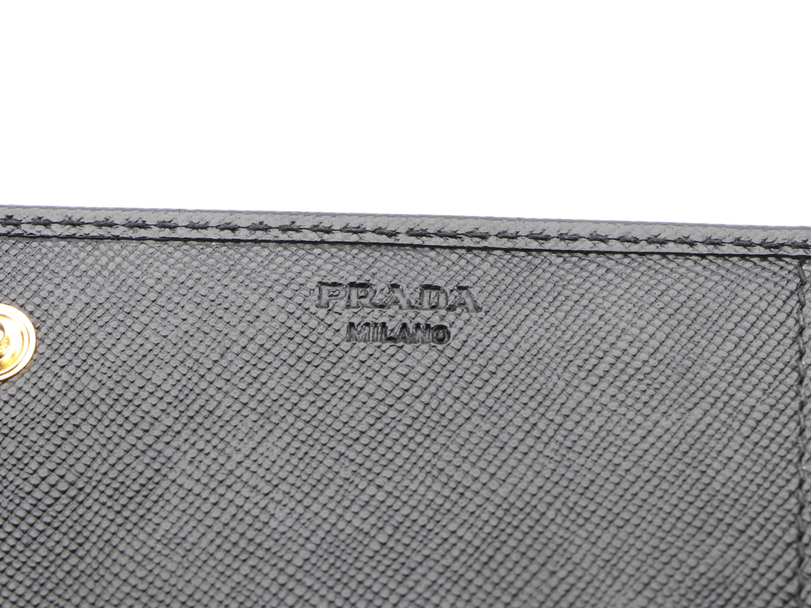 Prada Continental Wallet in Black Saffiano Leather