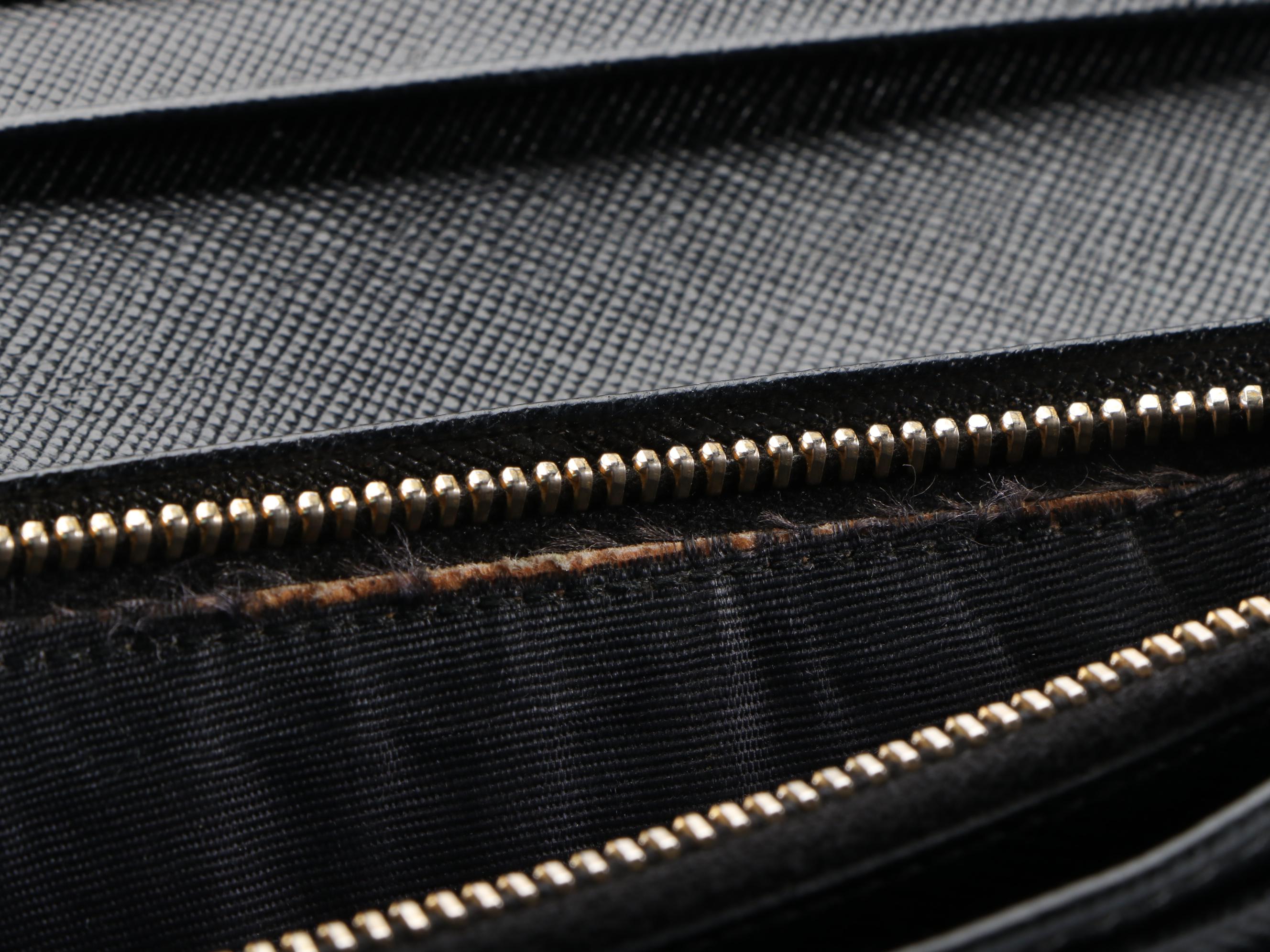 Prada Continental Wallet in Black Saffiano Leather