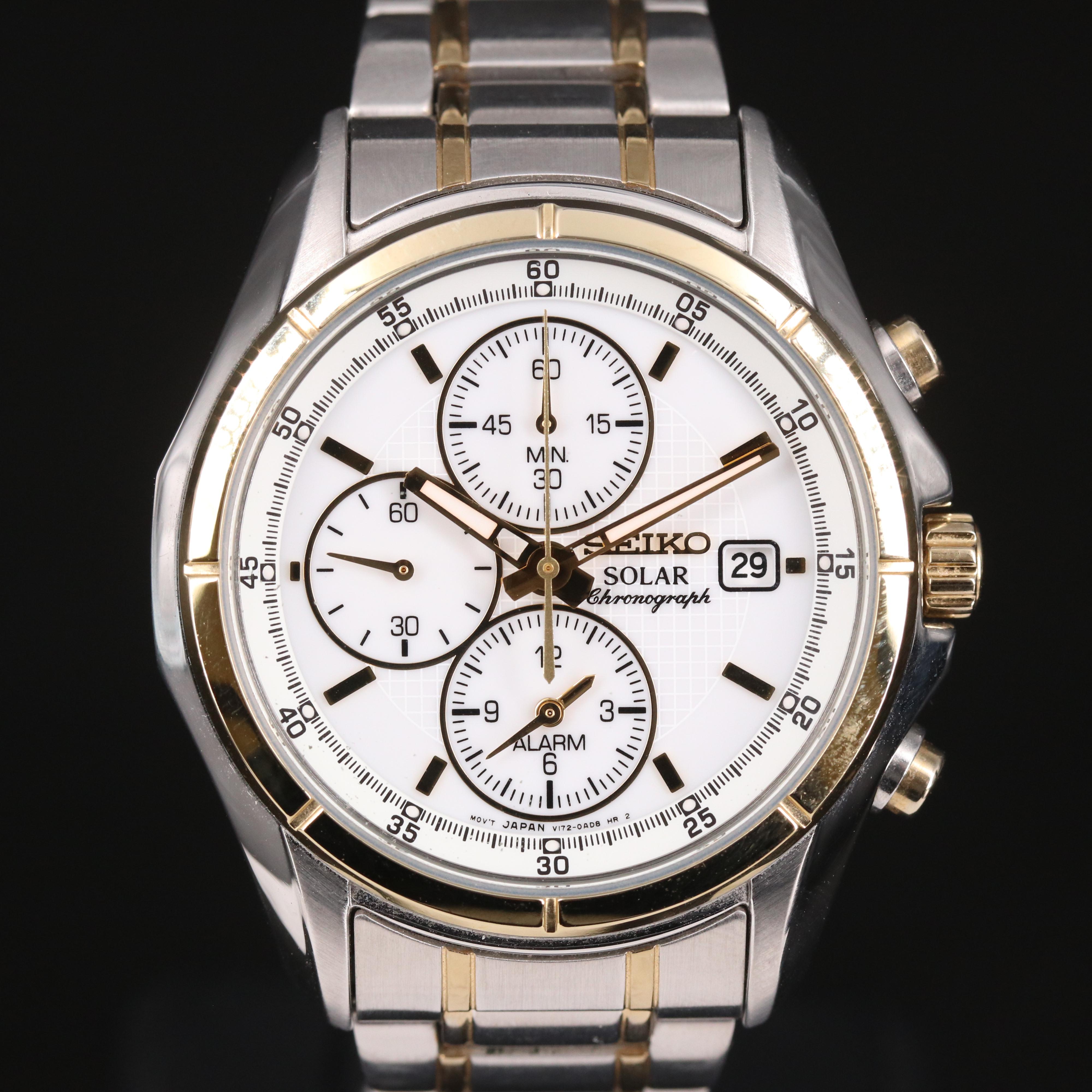 Seiko Solar Alarm Chronograph Watch