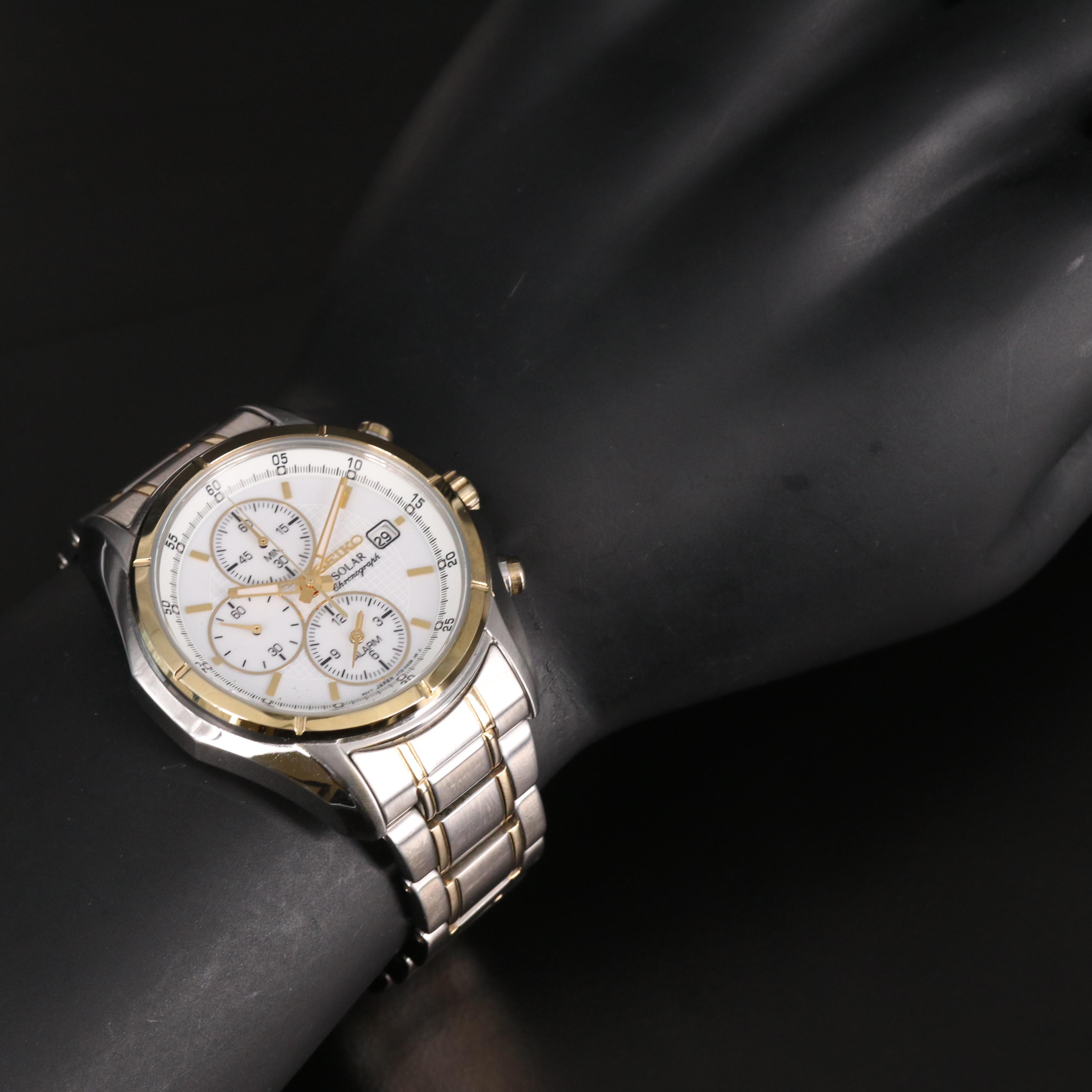 Seiko Solar Alarm Chronograph Watch