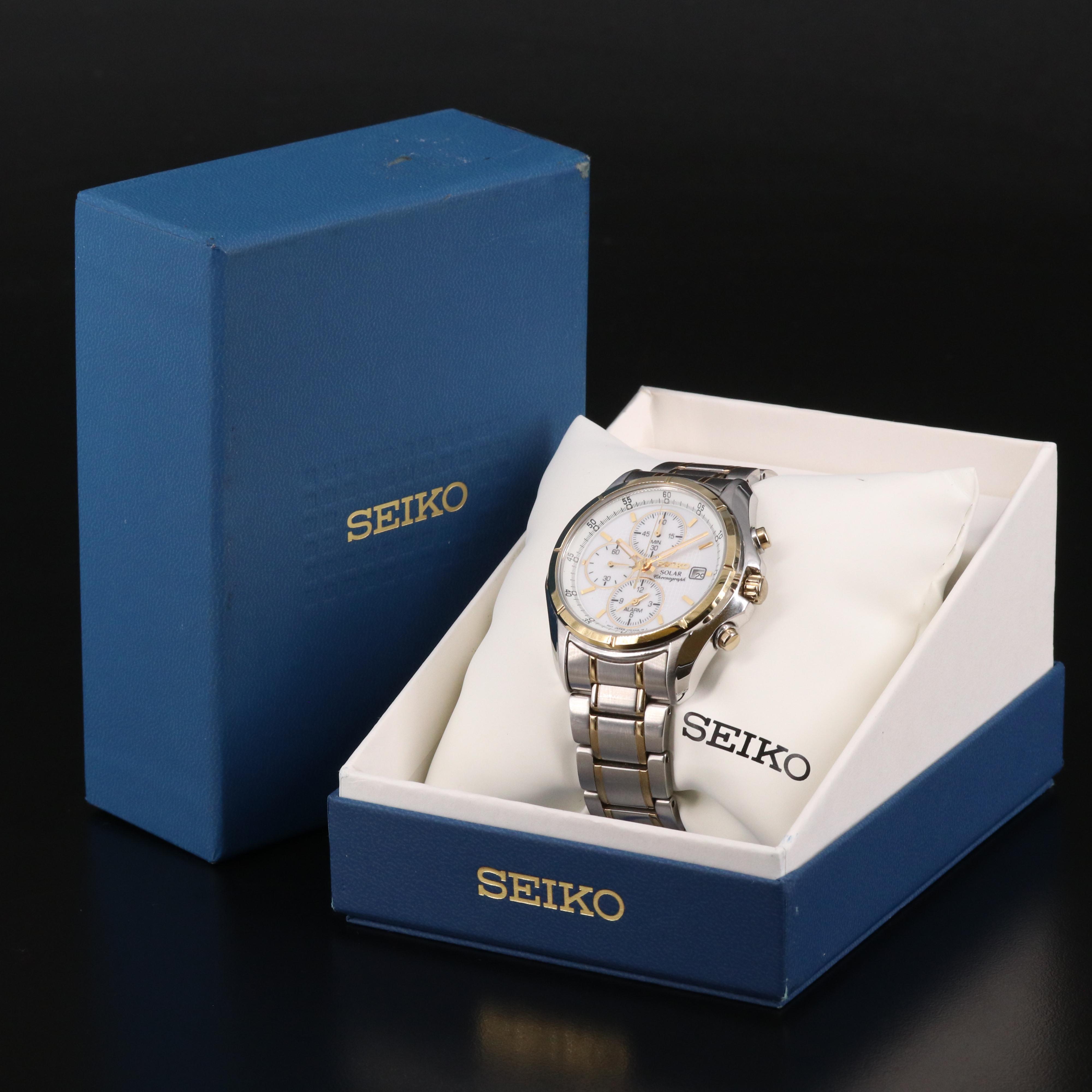 Seiko Solar Alarm Chronograph Watch