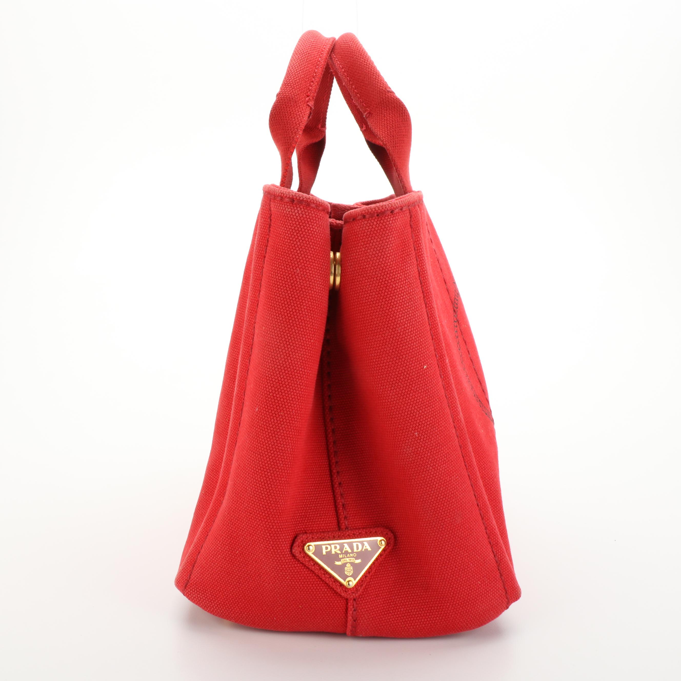 Prada Canapa Tote Bag in Red Canvas