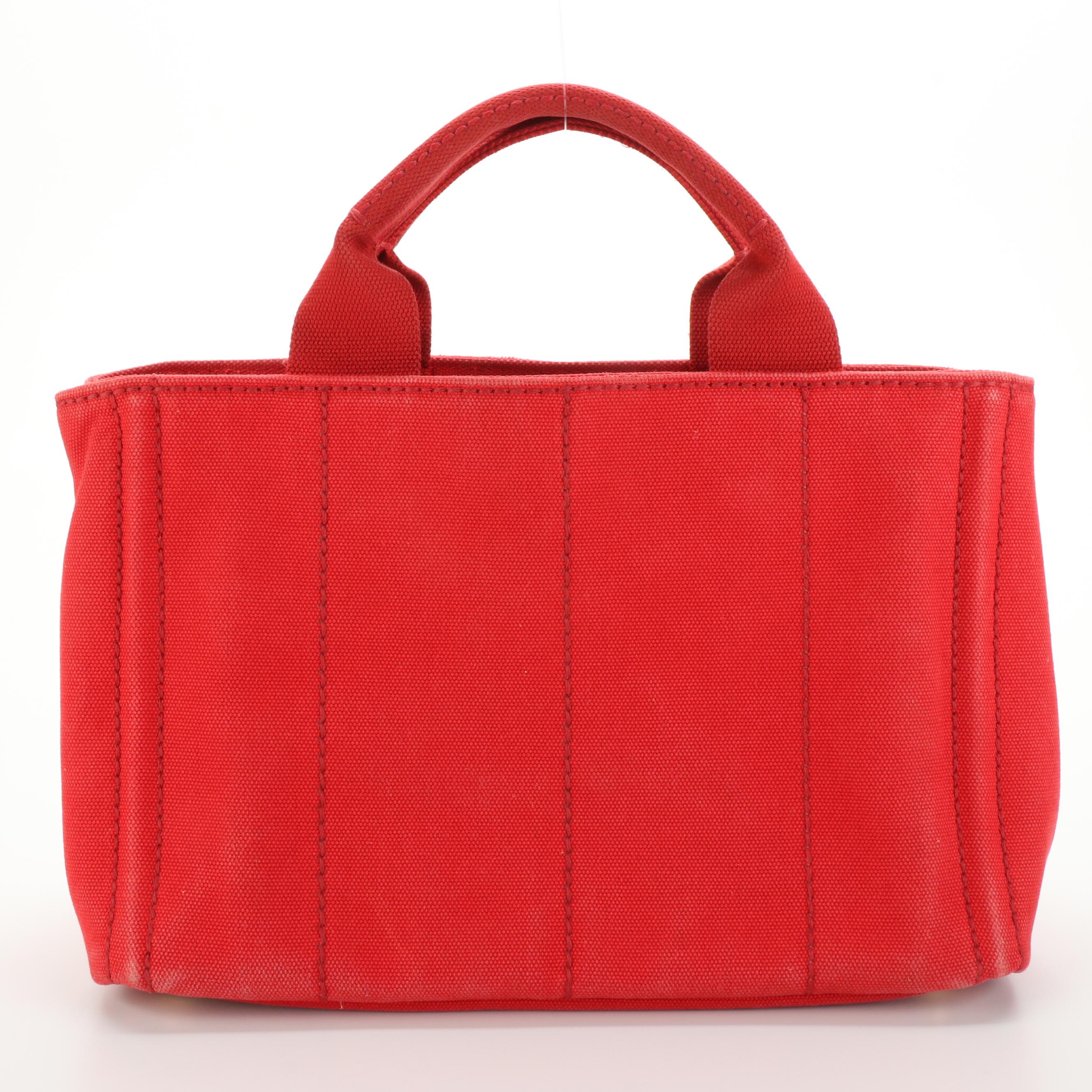 Prada Canapa Tote Bag in Red Canvas