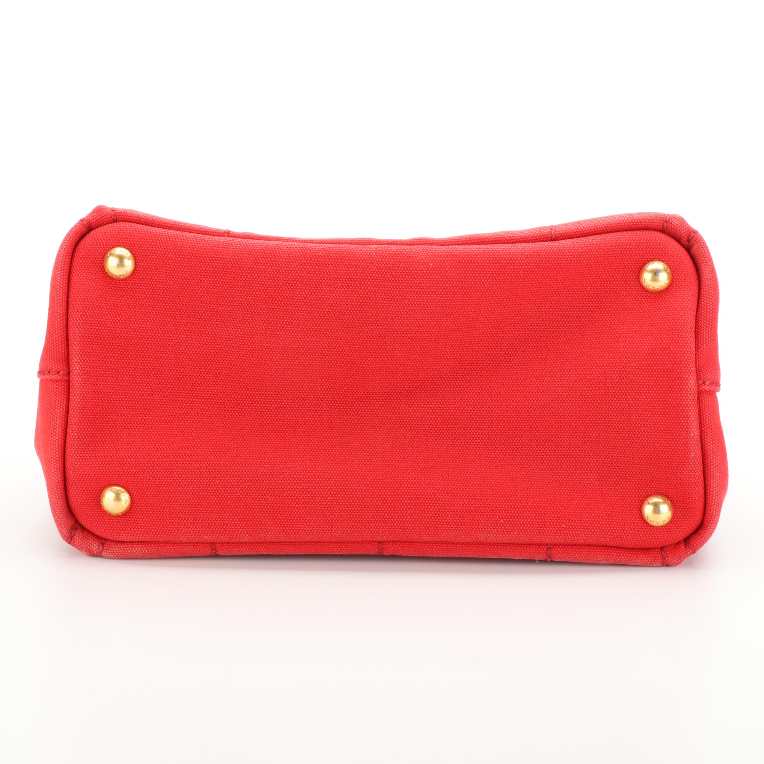 Prada Canapa Tote Bag in Red Canvas