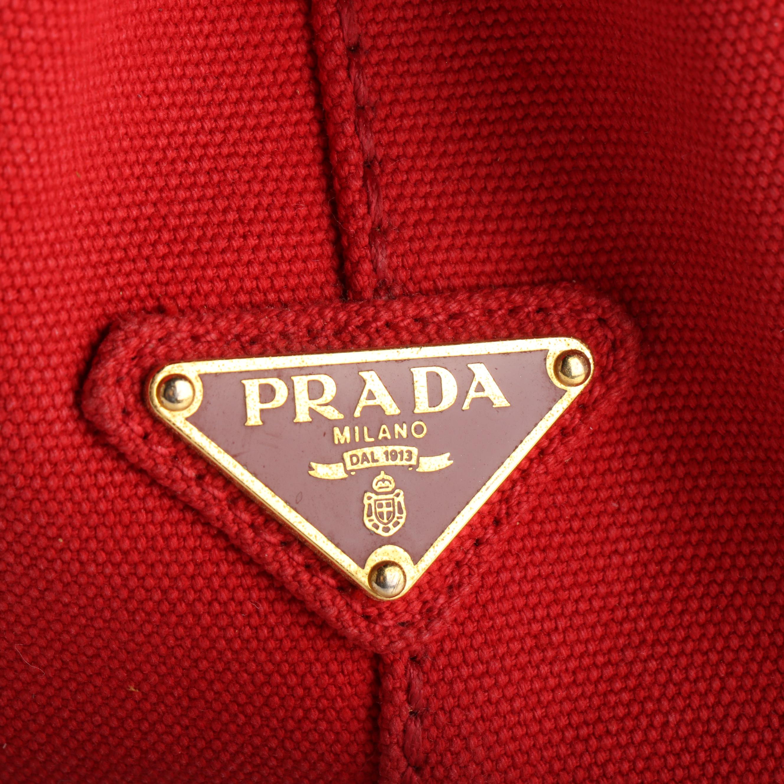 Prada Canapa Tote Bag in Red Canvas