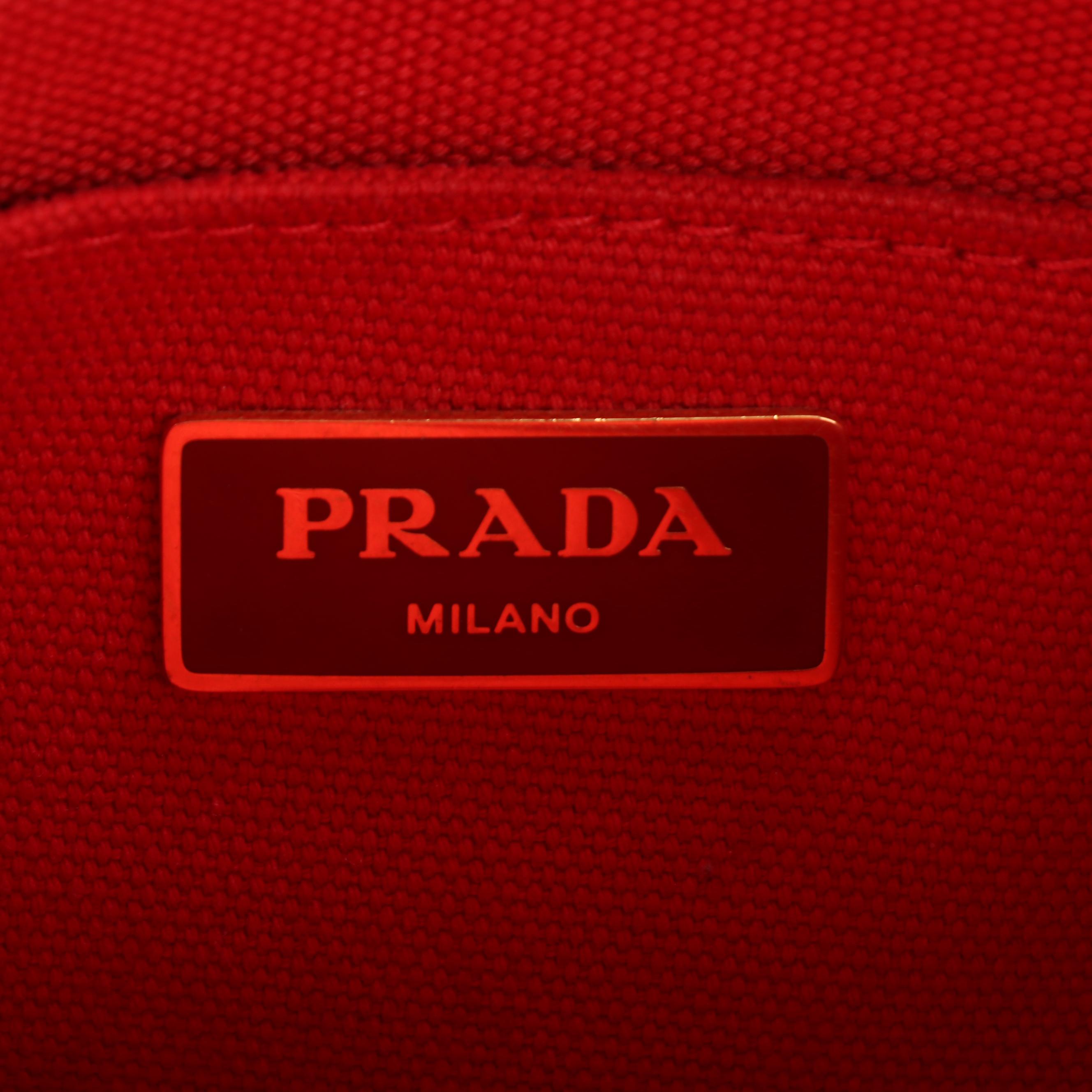 Prada Canapa Tote Bag in Red Canvas