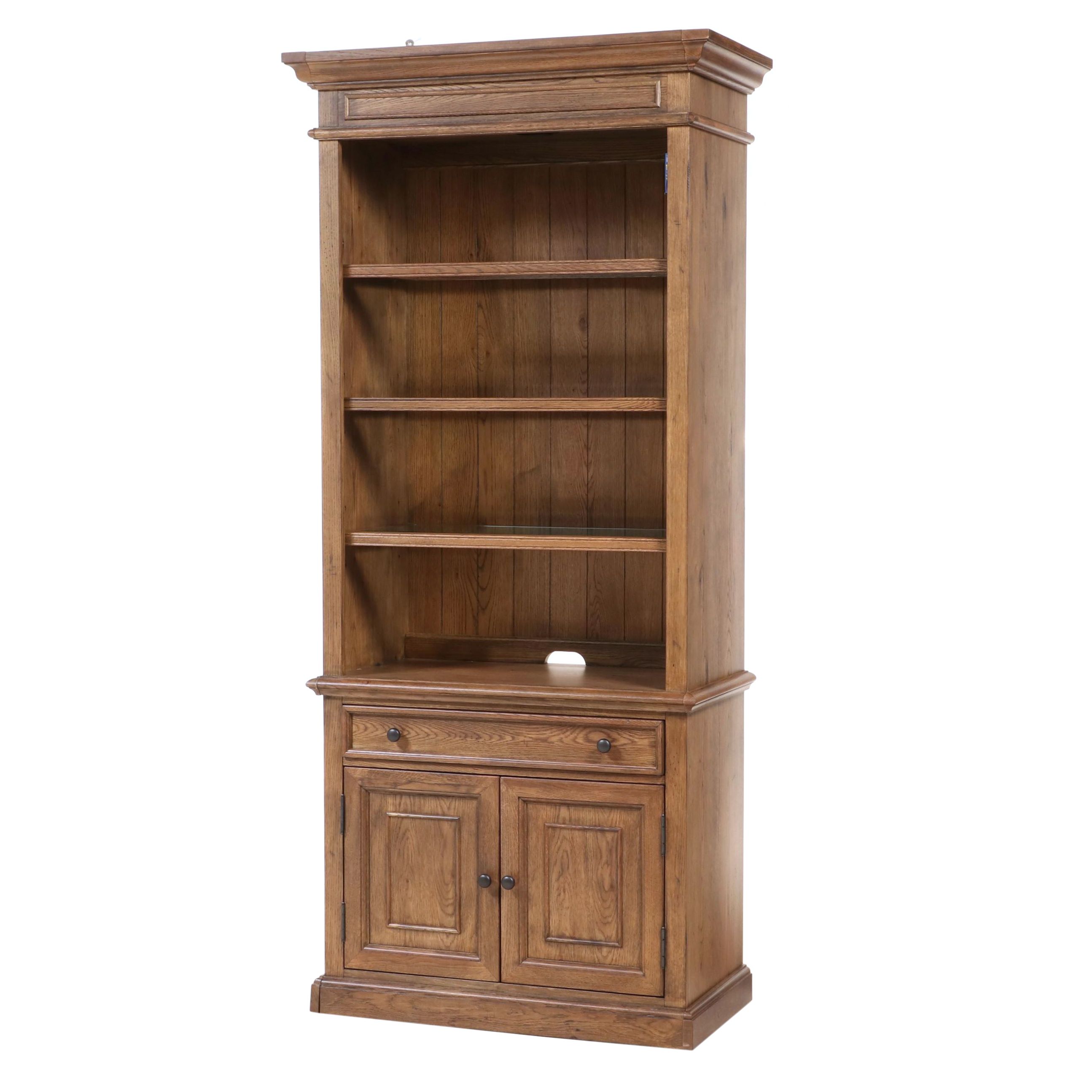 Havertys "Avondale II" Oak and Ash Bookcase with Doors